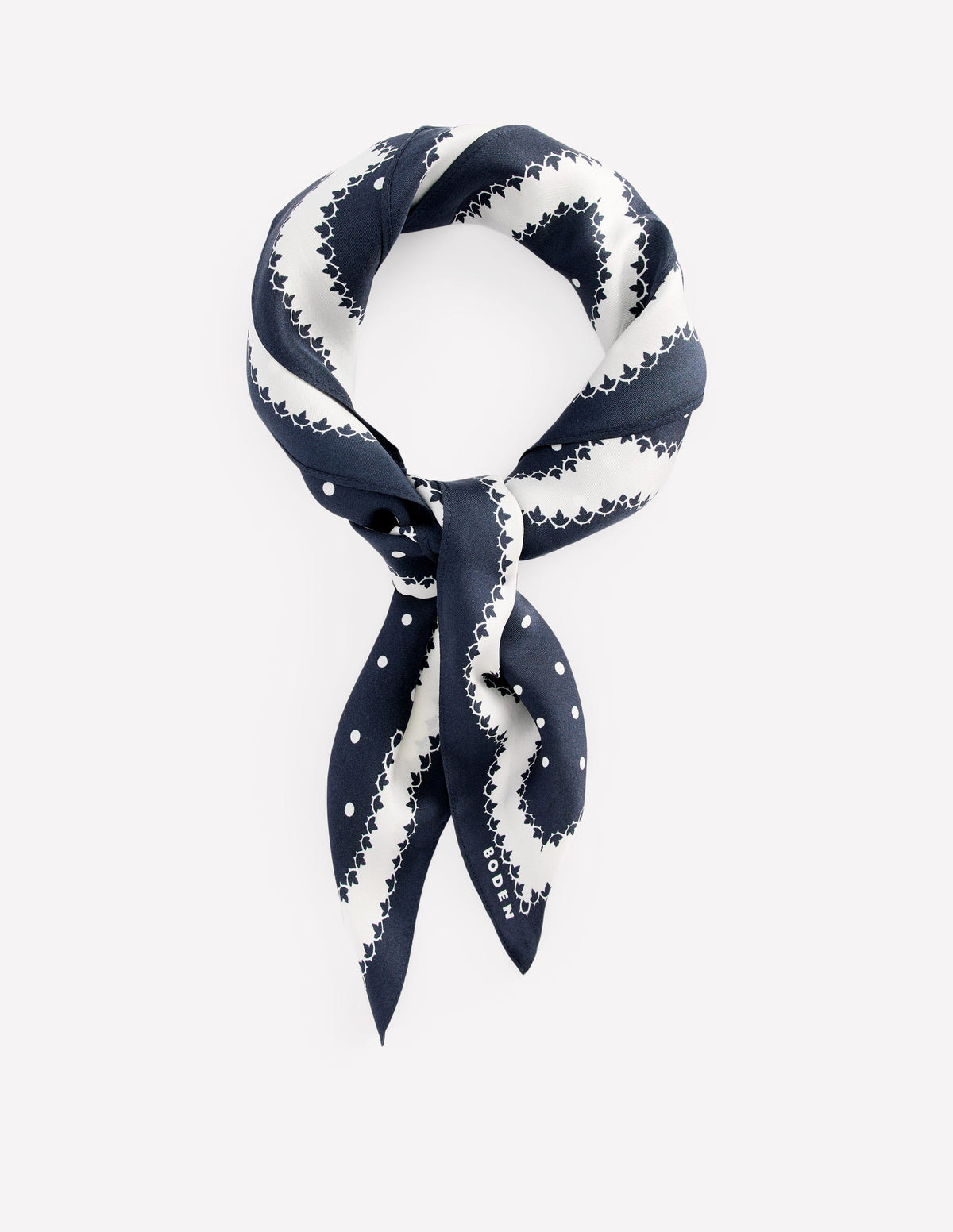 Elisabeth Silk Square Scarf-Navy - Image 1