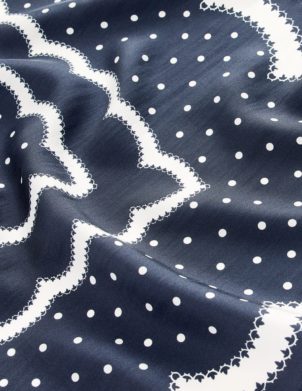 Elisabeth Silk Square Scarf-Navy - Image 4