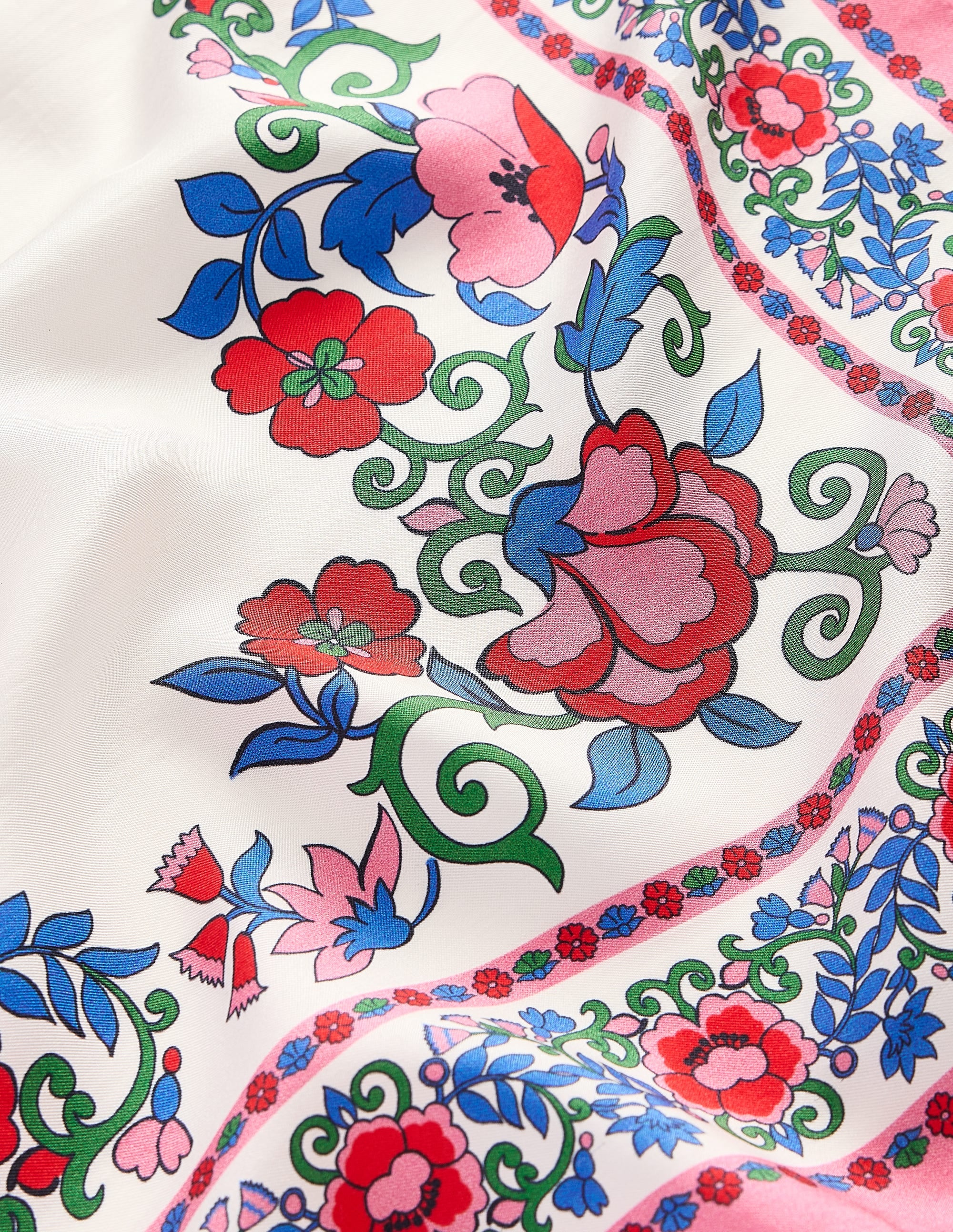 Elisabeth Silk Square Scarf-Multi, Ornamental Lattice - Image 4
