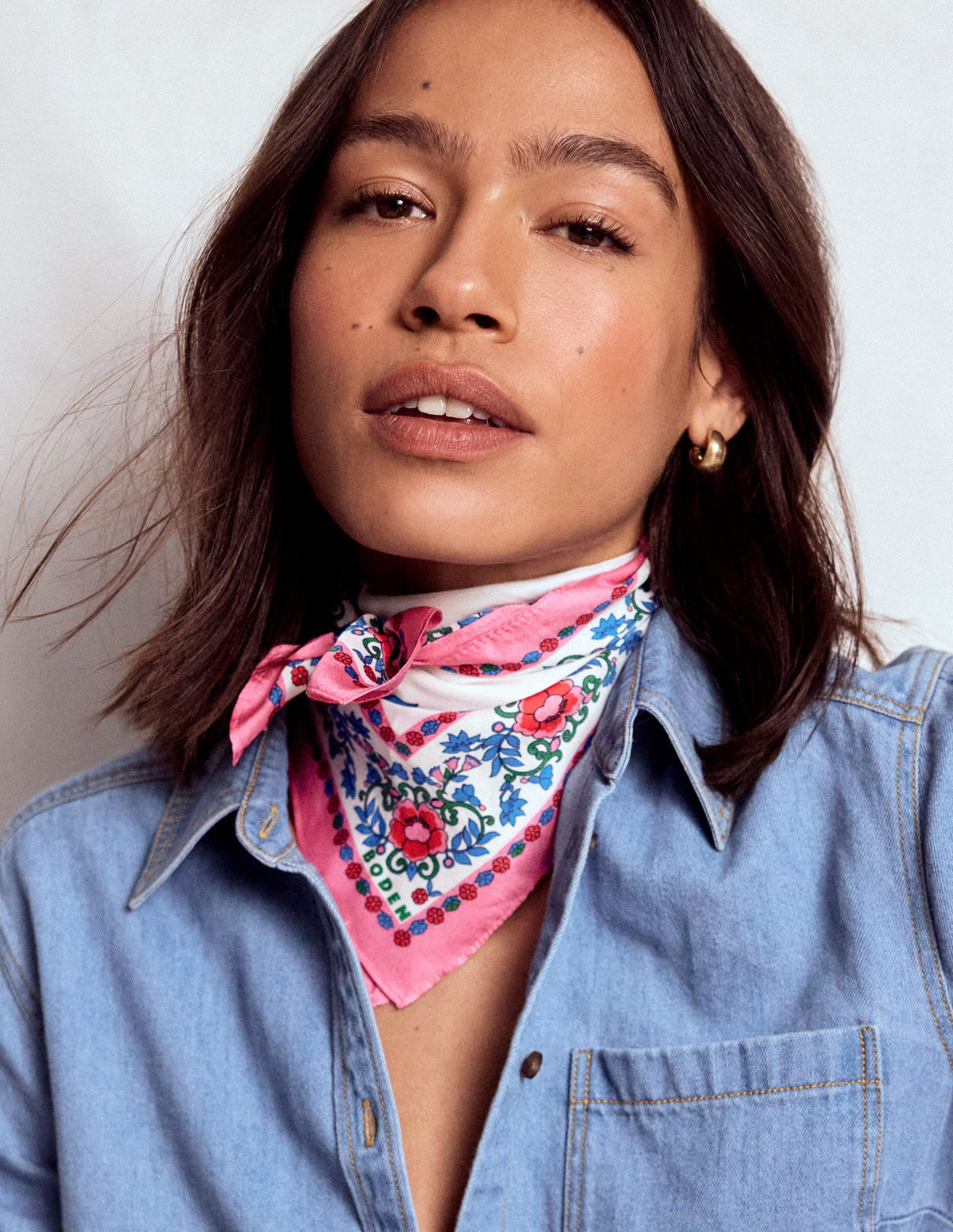 Elisabeth Silk Square Scarf-Multi, Ornamental Lattice-2