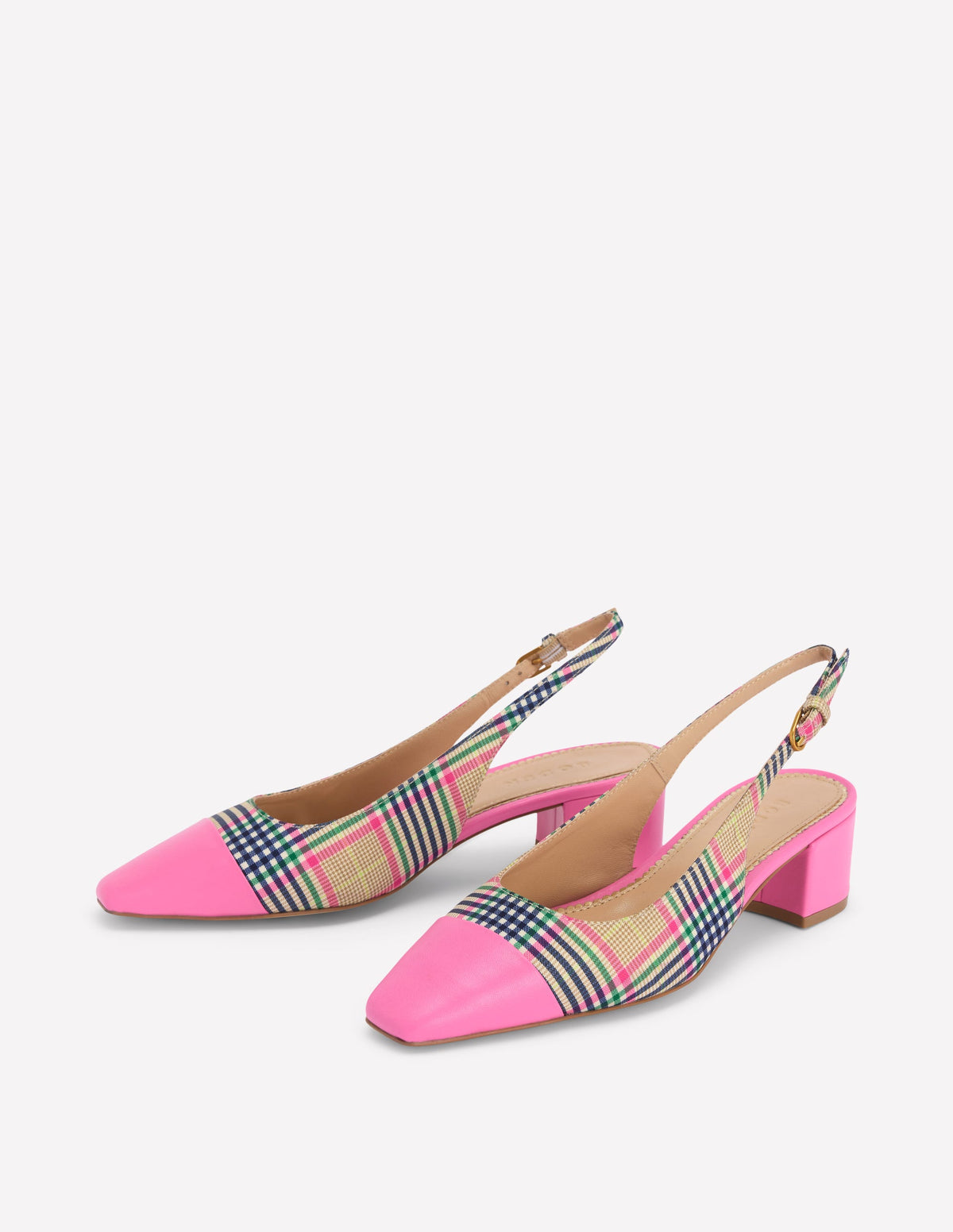 Ailsa Slingbacks mit Blockabsatz-Bunt Karomuster-3