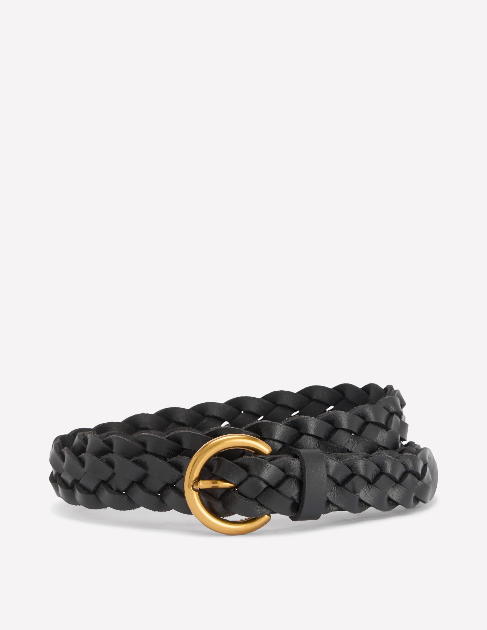 Skinny Plaited Belt-Black - Image 1