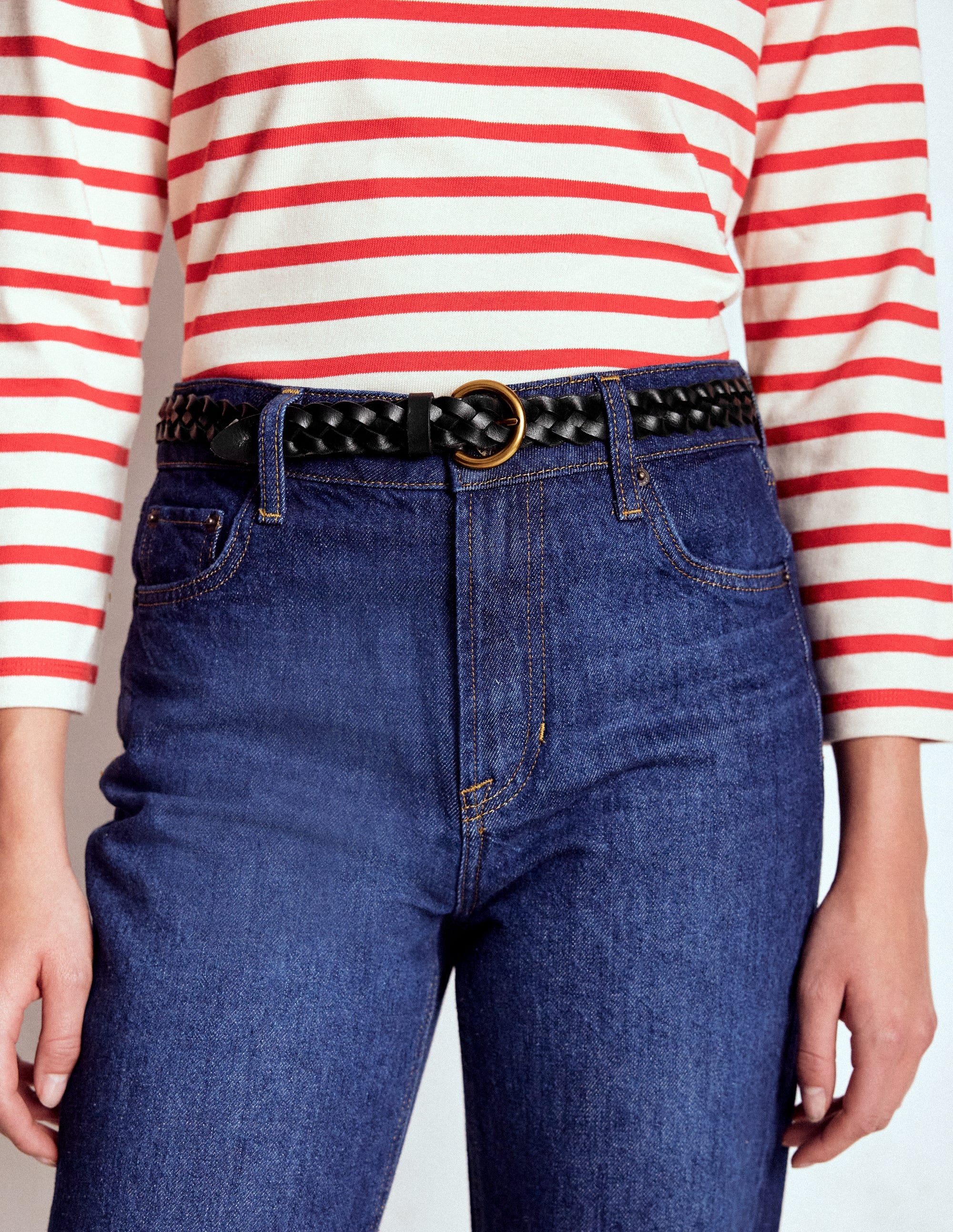 Skinny Plaited Belt-Black - Image 2
