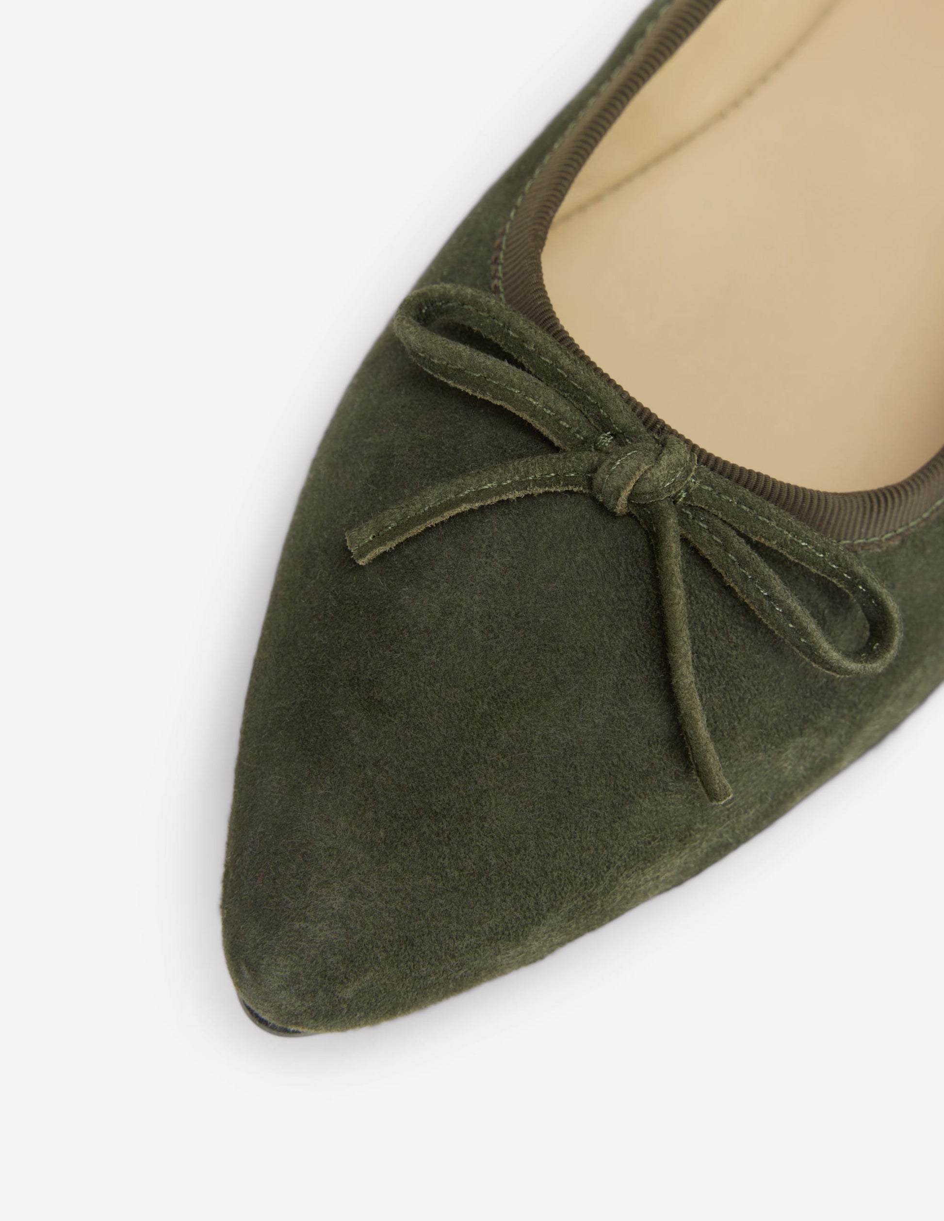 Spitze, flache Schuhe mit flexibler Sohle-Dunkles Moosgrün-4