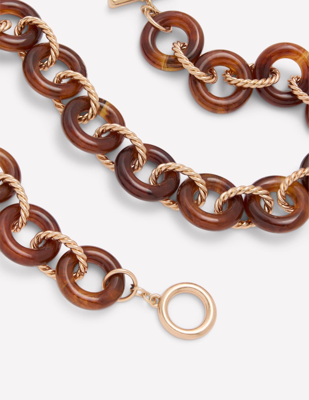 Chunky Resin Chain Necklace-Brown-3