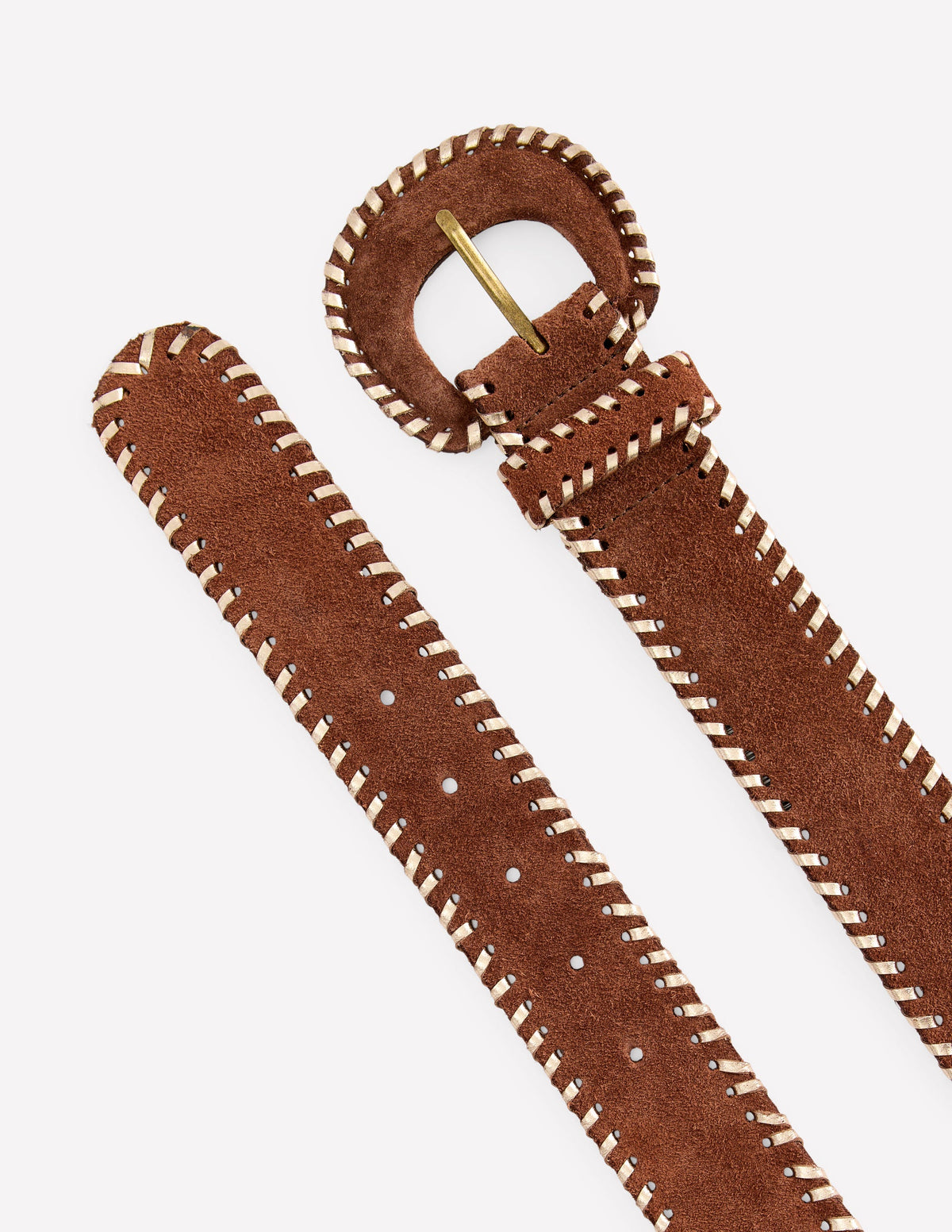 Covered Whipstitch Belt-Tan - Image 3