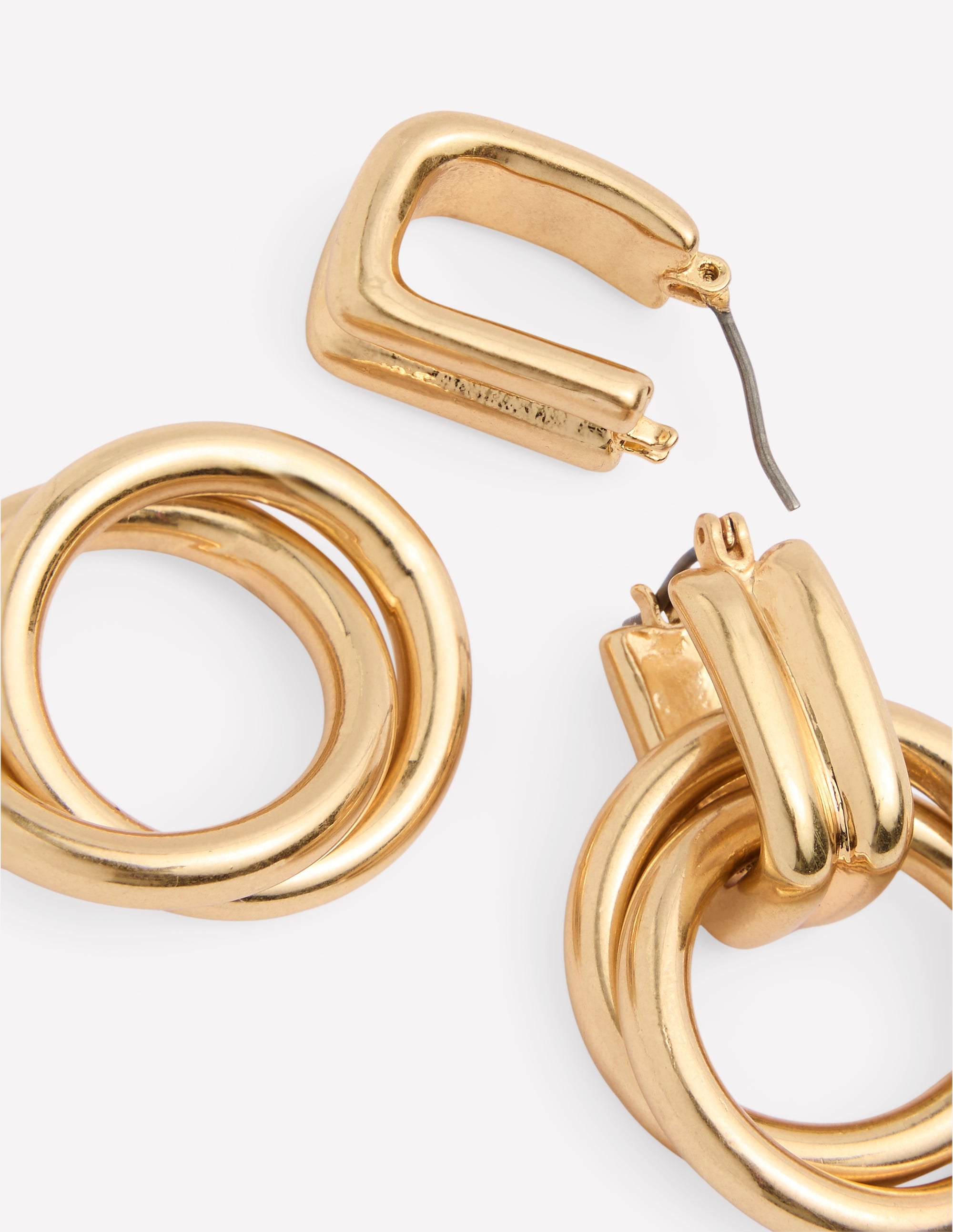 Ohrringe mit zwei Gliedern-Goldfarbe - Image 3
