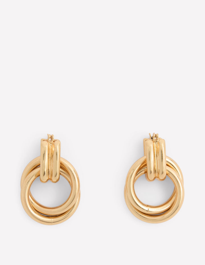 Ohrringe mit zwei Gliedern-Goldfarbe
