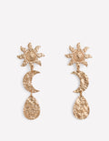 Ohrringe mit gehämmerten Motiven-Goldfarbe