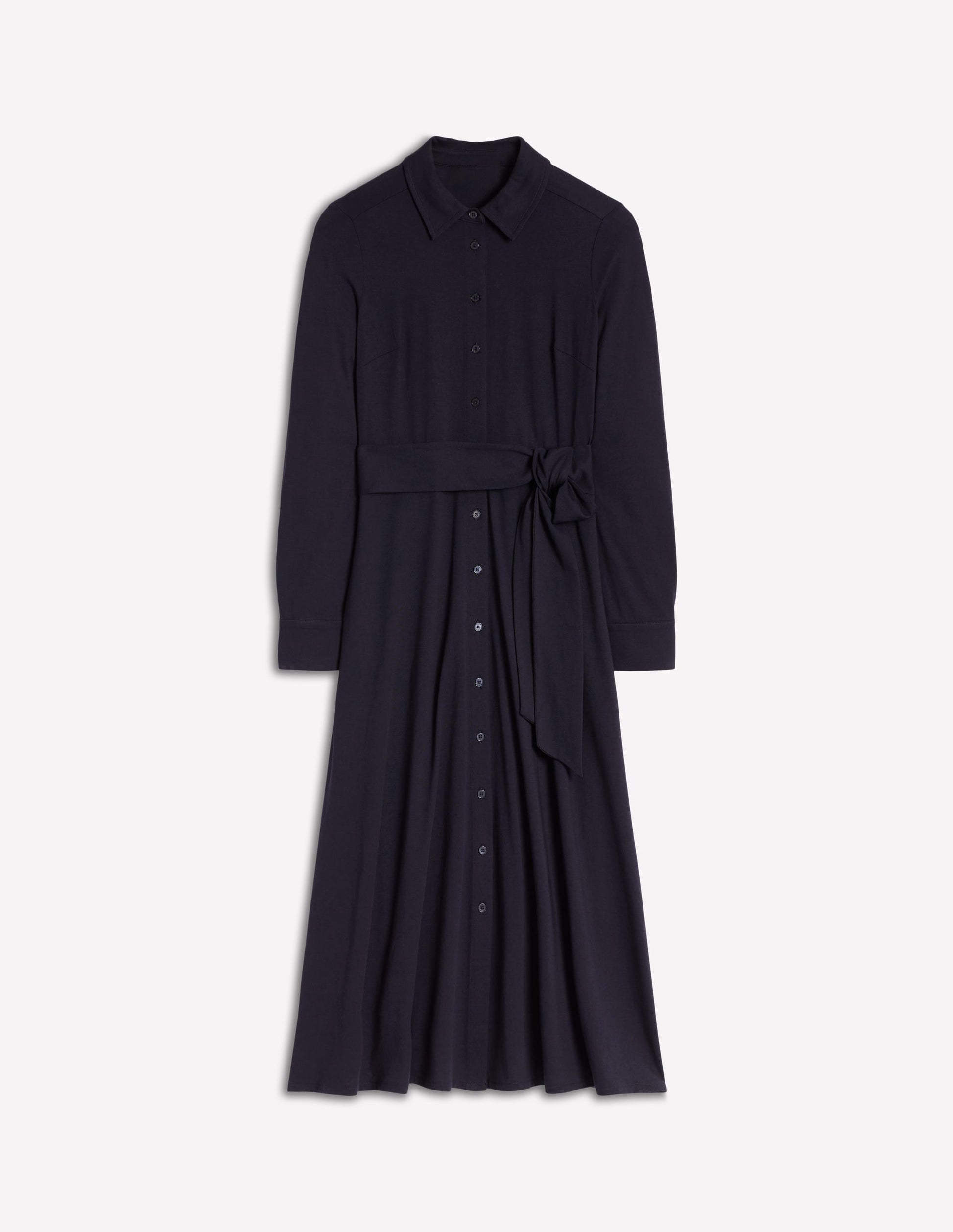 Robe-chemise Marcia en jersey-Bleu marine-6