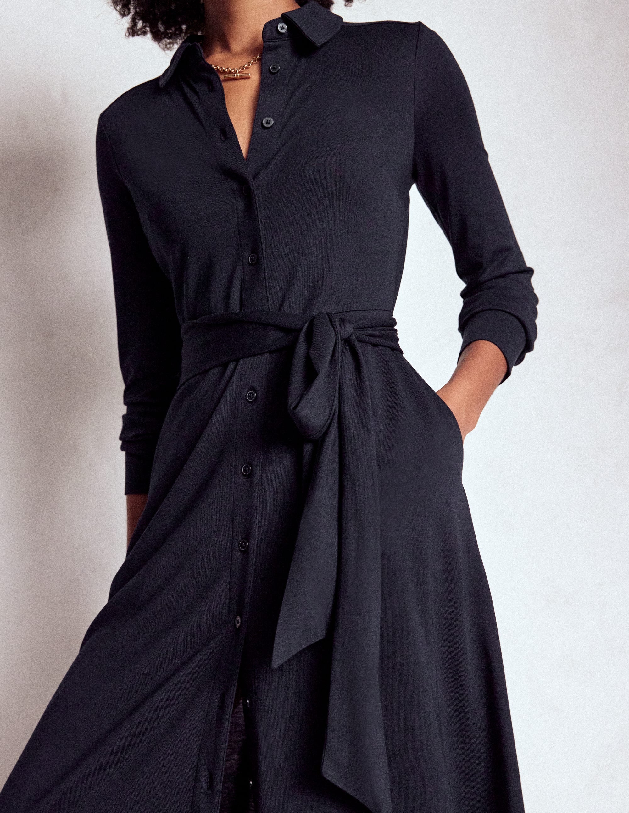 Robe-chemise Marcia en jersey-Bleu marine - Image 2