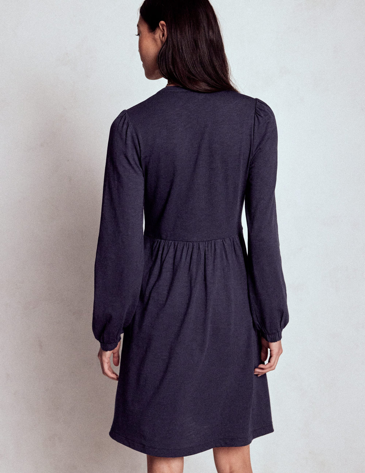 Naomi Lockeres Jerseykleid-Marineblau-4