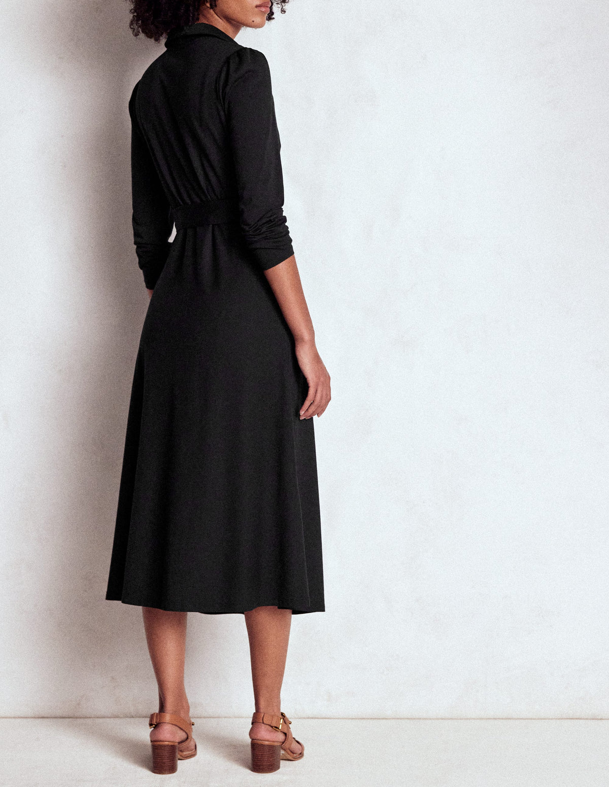 Imogen Jerseykleid mit Kragen-Schwarz-4
