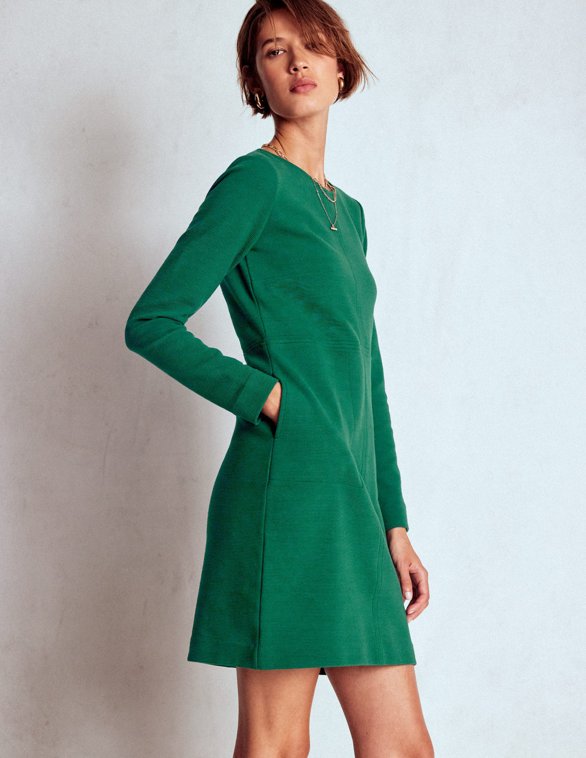Cornelia Ottoman-Kleid-Dunkles Smaragdgrün - Image 1