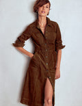 Amanda Midi-Cordkleid-Raue Umbra