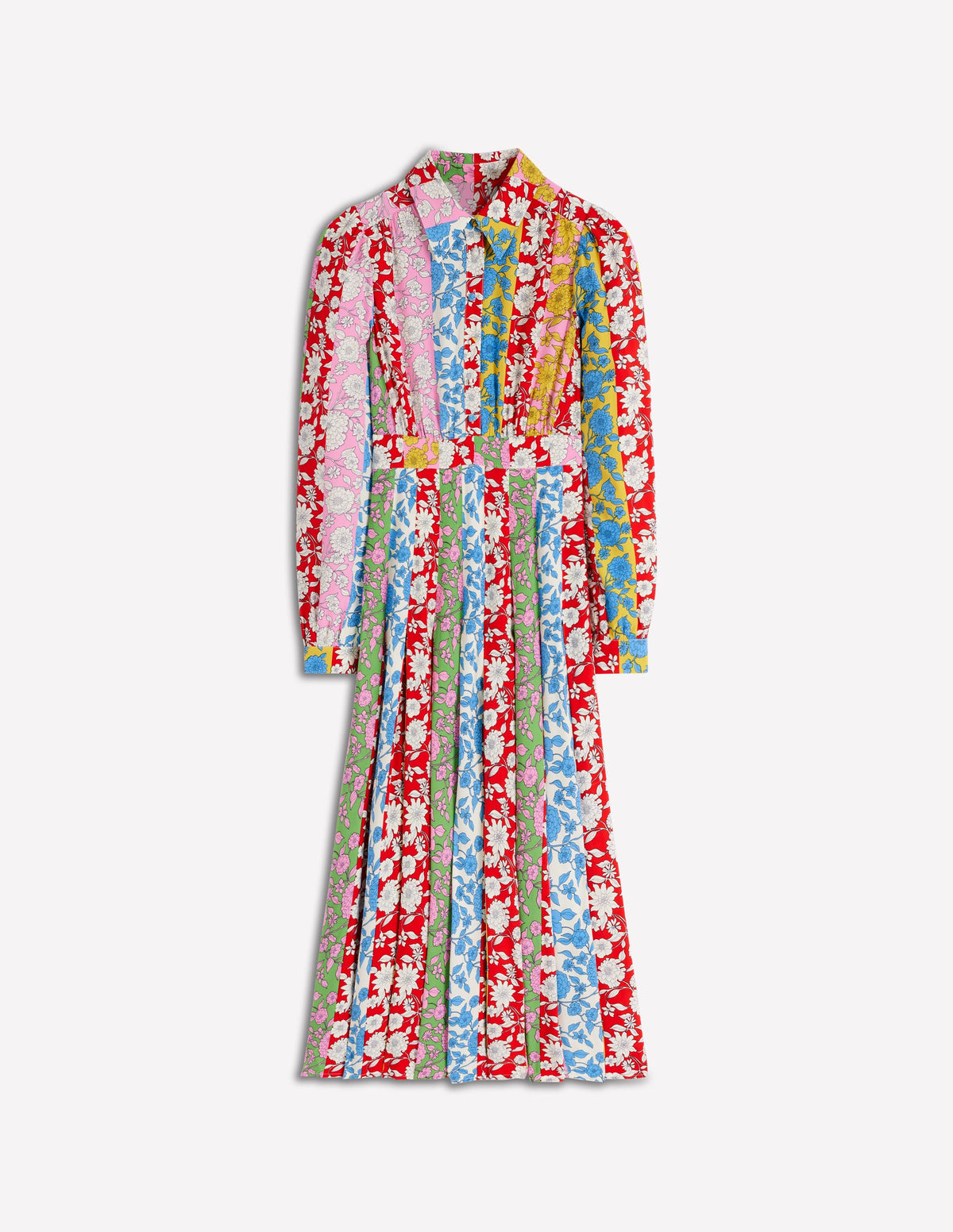 Pleat Skirt Shirt Dress-Multi, Dahlia Trail Stripe - Image 6
