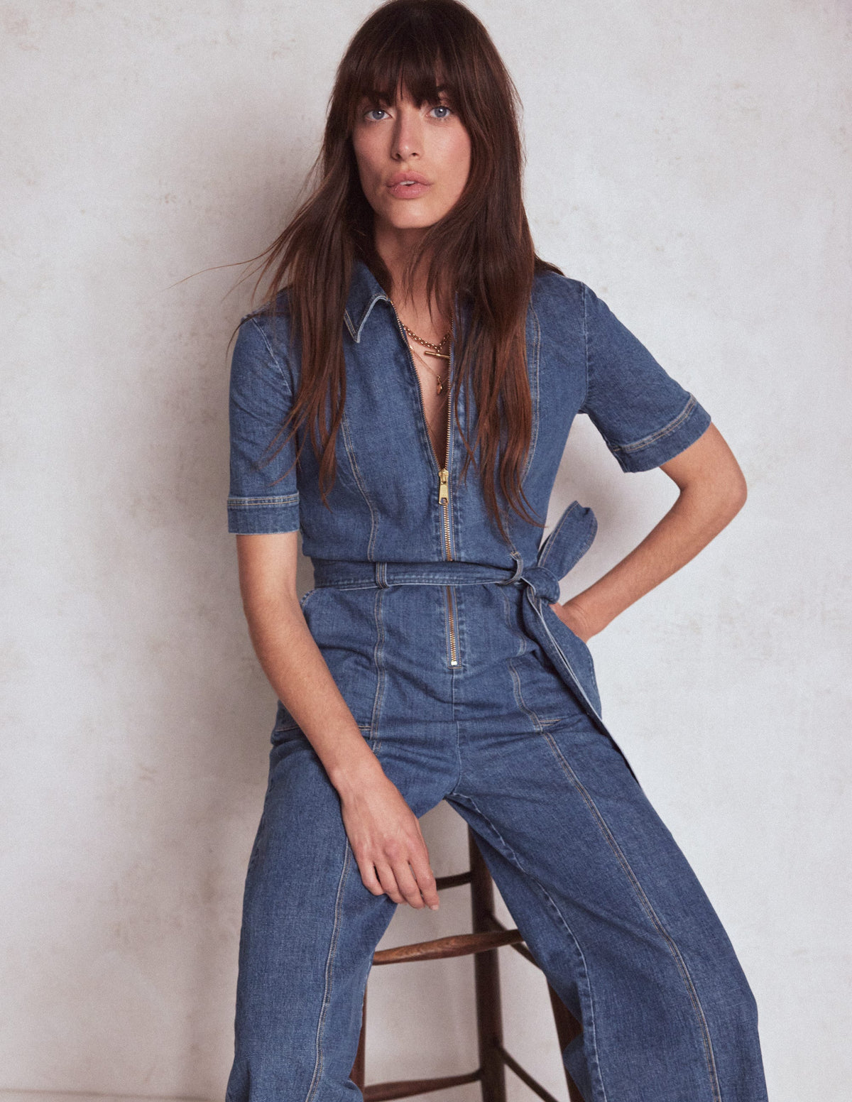 Denim-Jumpsuit mit Reißverschluss-Medium Vintage - Image 1