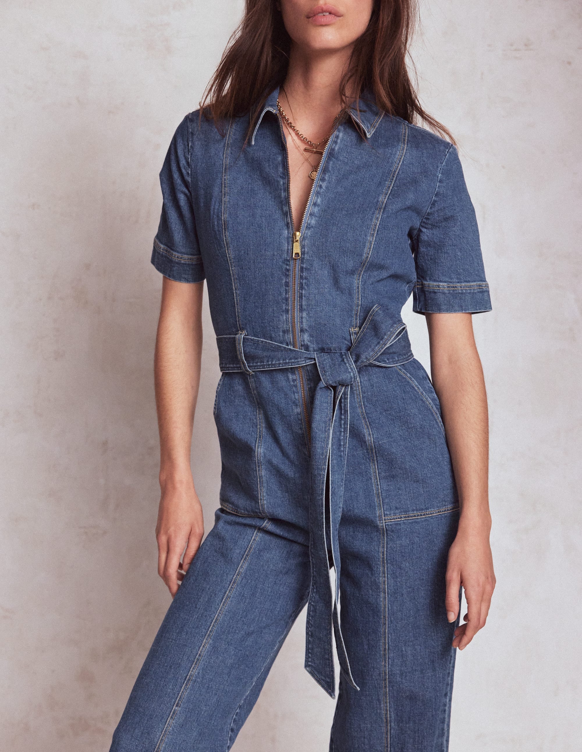 Denim-Jumpsuit mit Reißverschluss-Medium Vintage - Image 2
