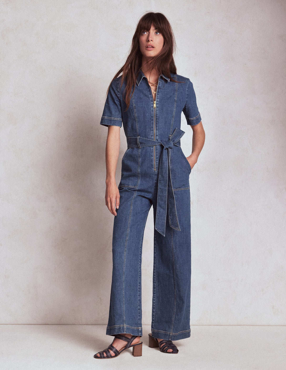 Denim-Jumpsuit mit Reißverschluss-Medium Vintage - Image 4