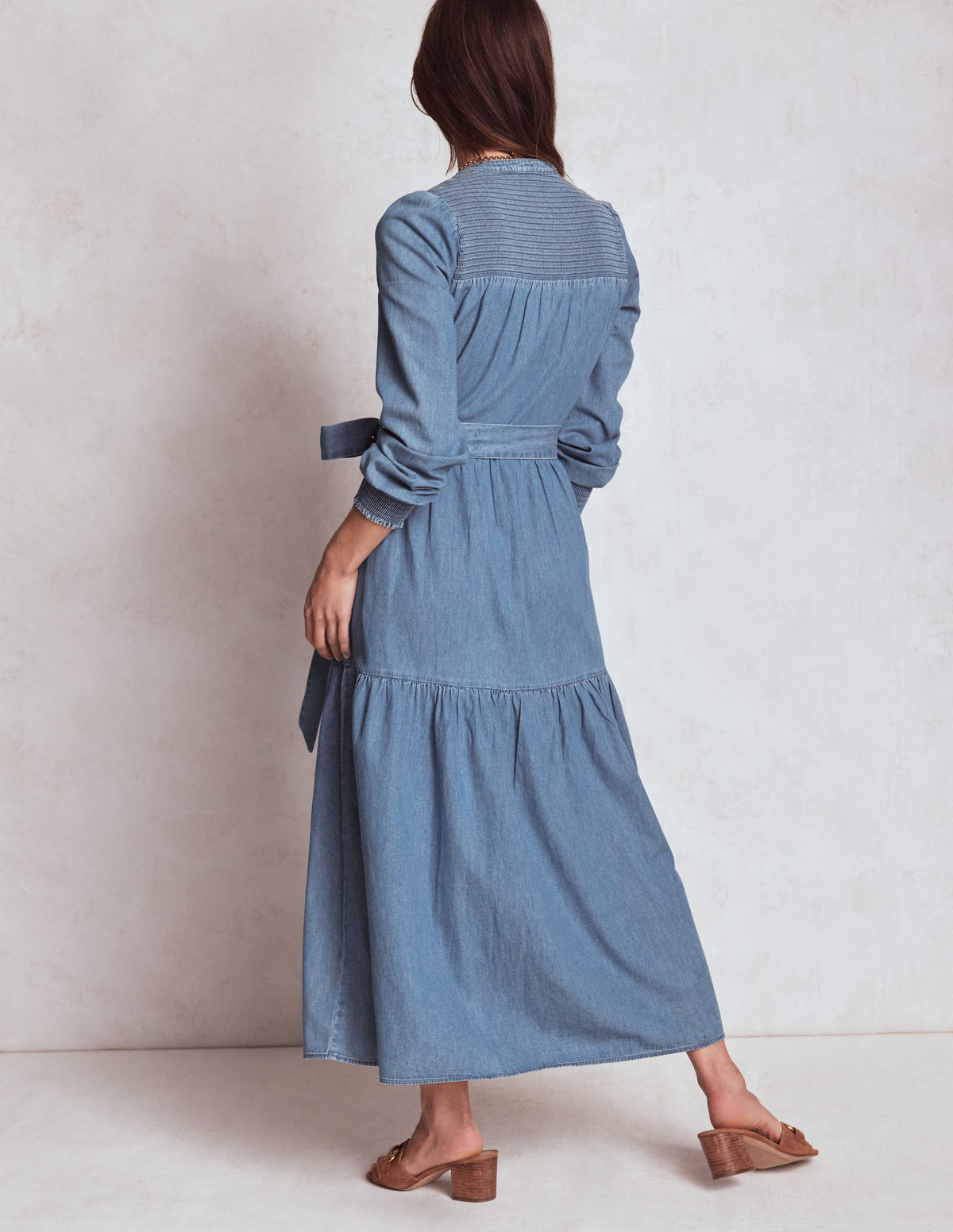 Cecily Denim-Midikleid-Helles Vintageblau-3