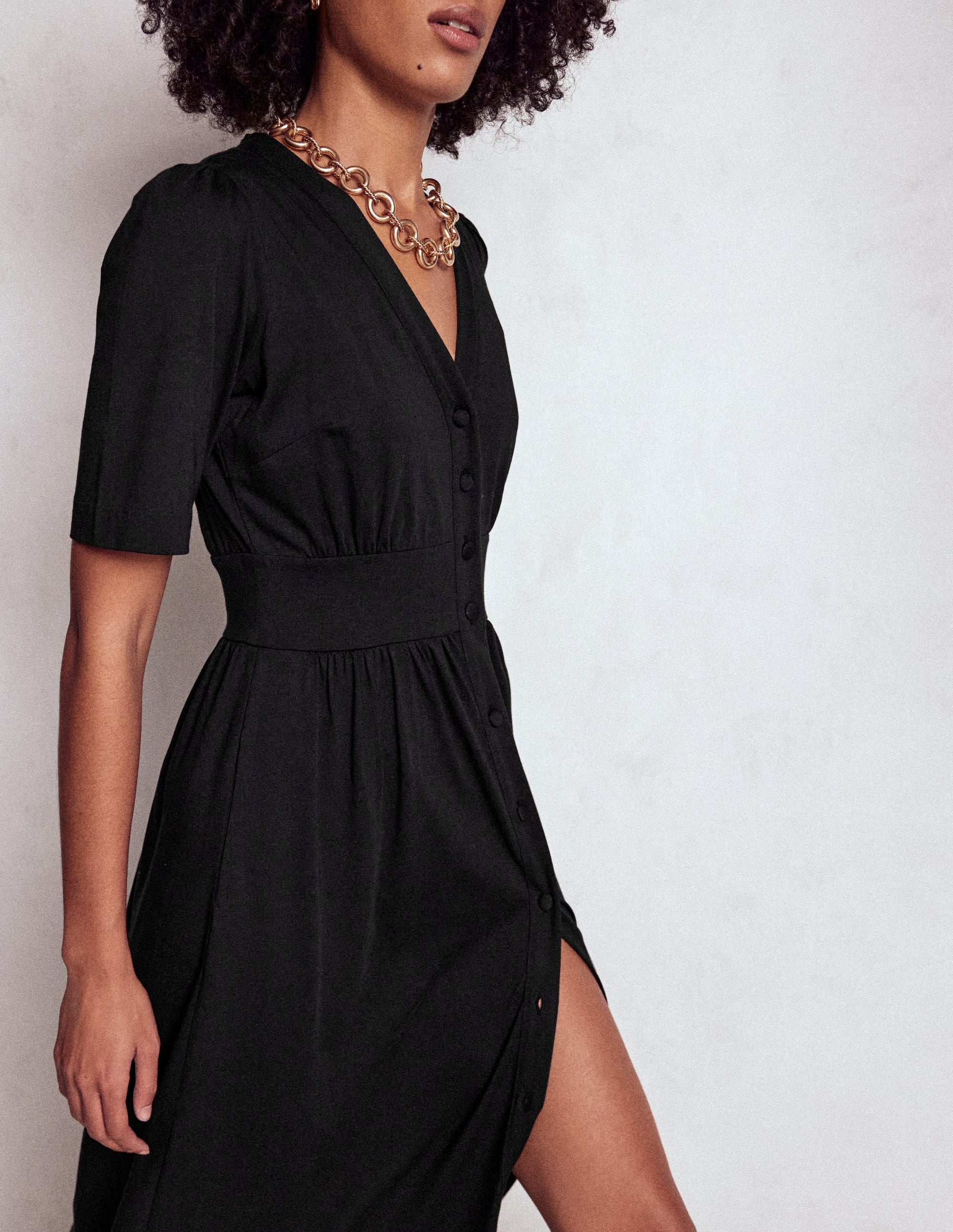 Natalia Jersey Tea Dress-Black - Image 2