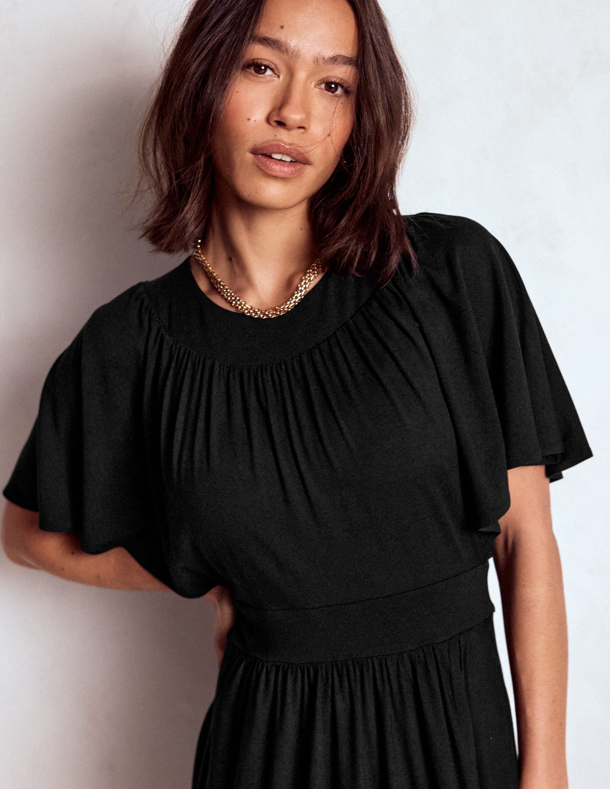 Maxikleid mit Passe-Schwarz - Image 3