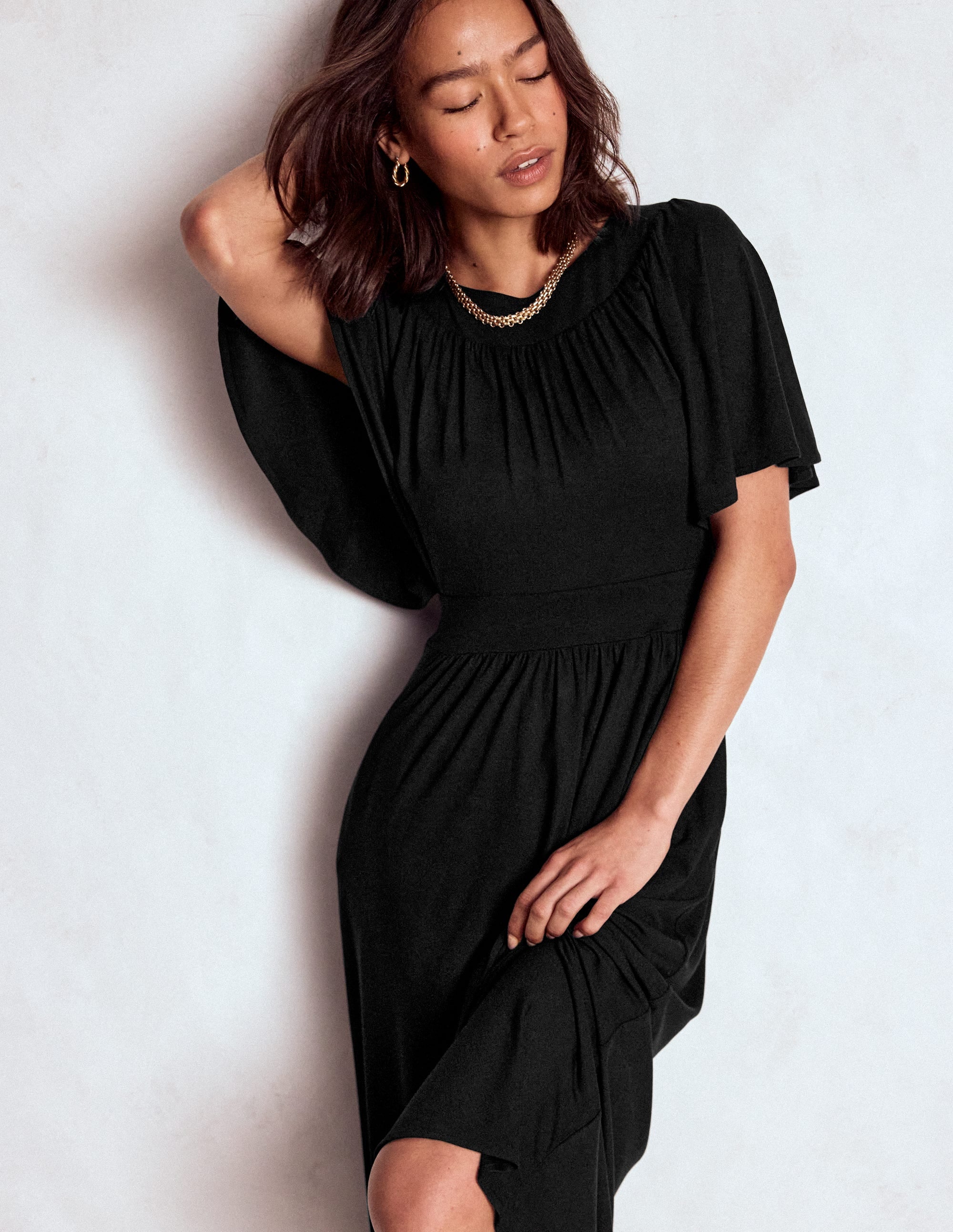 Maxikleid mit Passe-Schwarz - Image 5