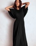 Maxikleid mit Passe-Schwarz