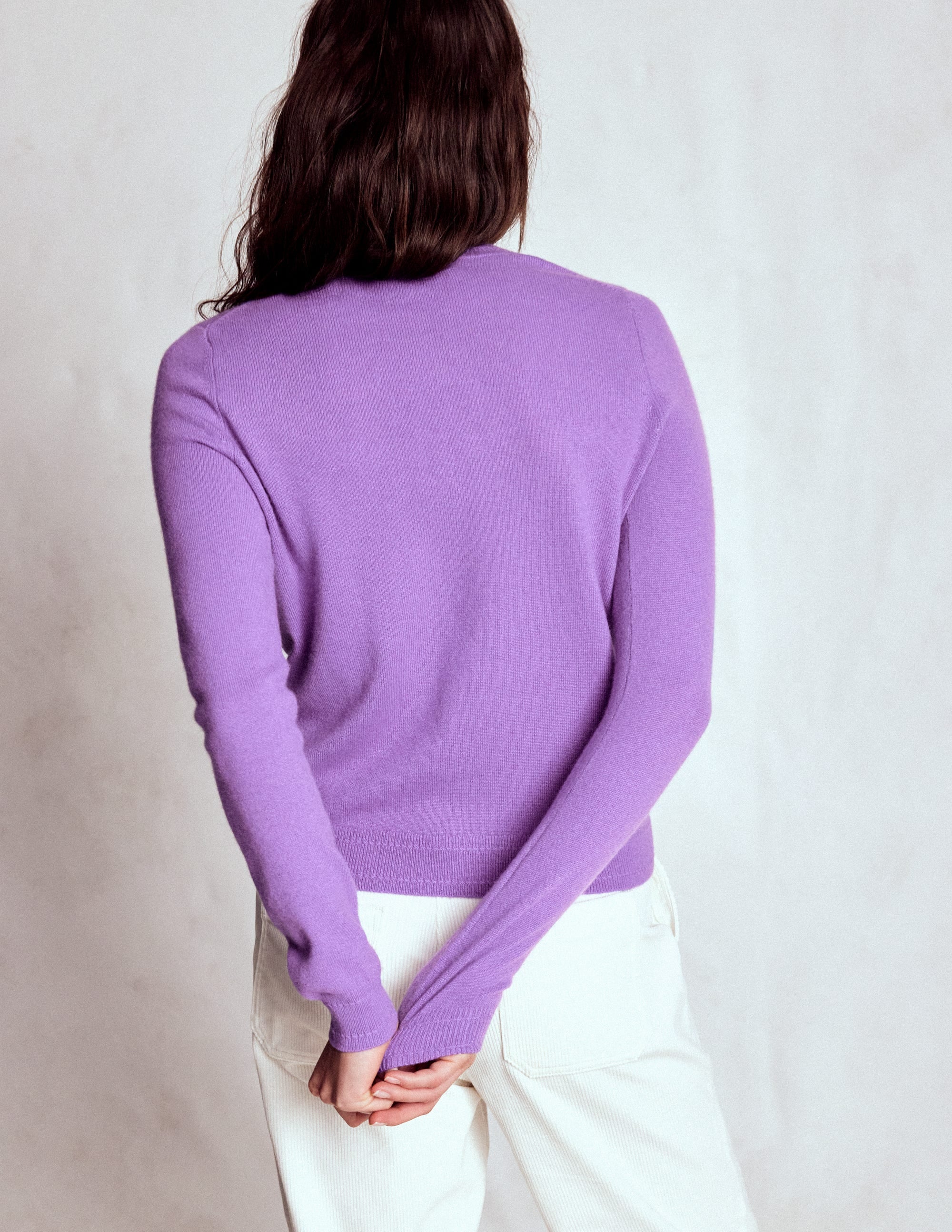 Eva Kaschmirpullover mit Rundhalsausschnitt-Lila Topas - Image 3