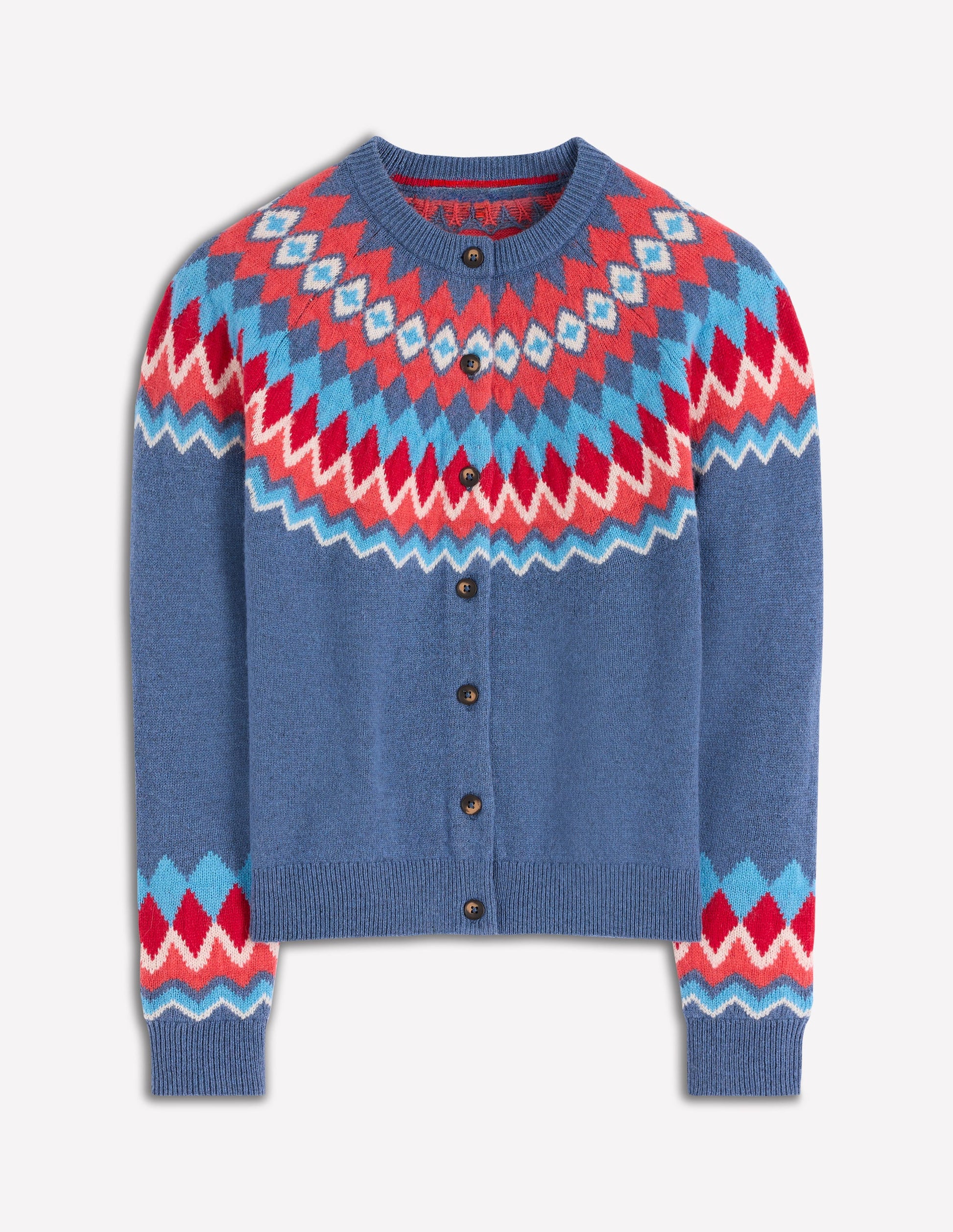 Edie Fair-Isle-Strickjacke-Blau Fair Isle-6