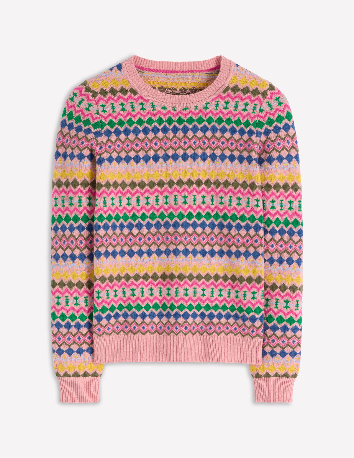 Edie Fair-Isle-Pullover-Rosa, Geo Fair Isle - Image 6