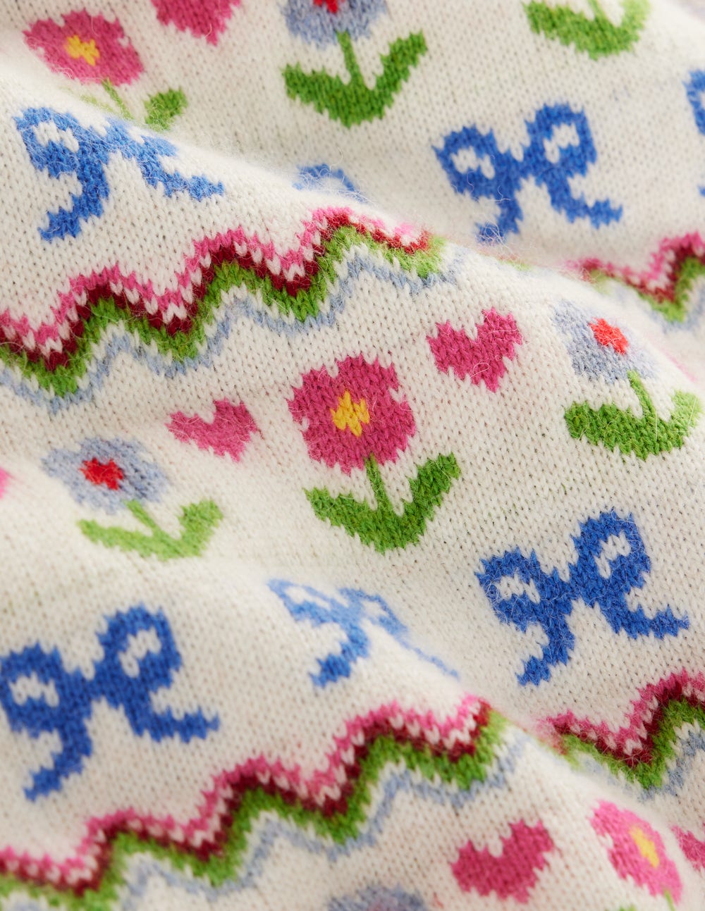 Edie Fair-Isle-Top-Haferbeige Meliert, Blumen - Image 7