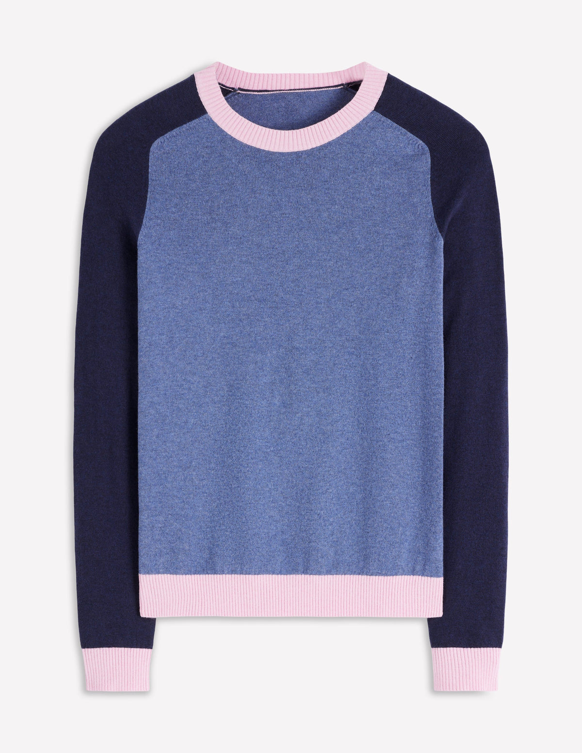 Meg Pullover mit Raglanärmeln-Blau, Rosa Blockfarben - Image 5