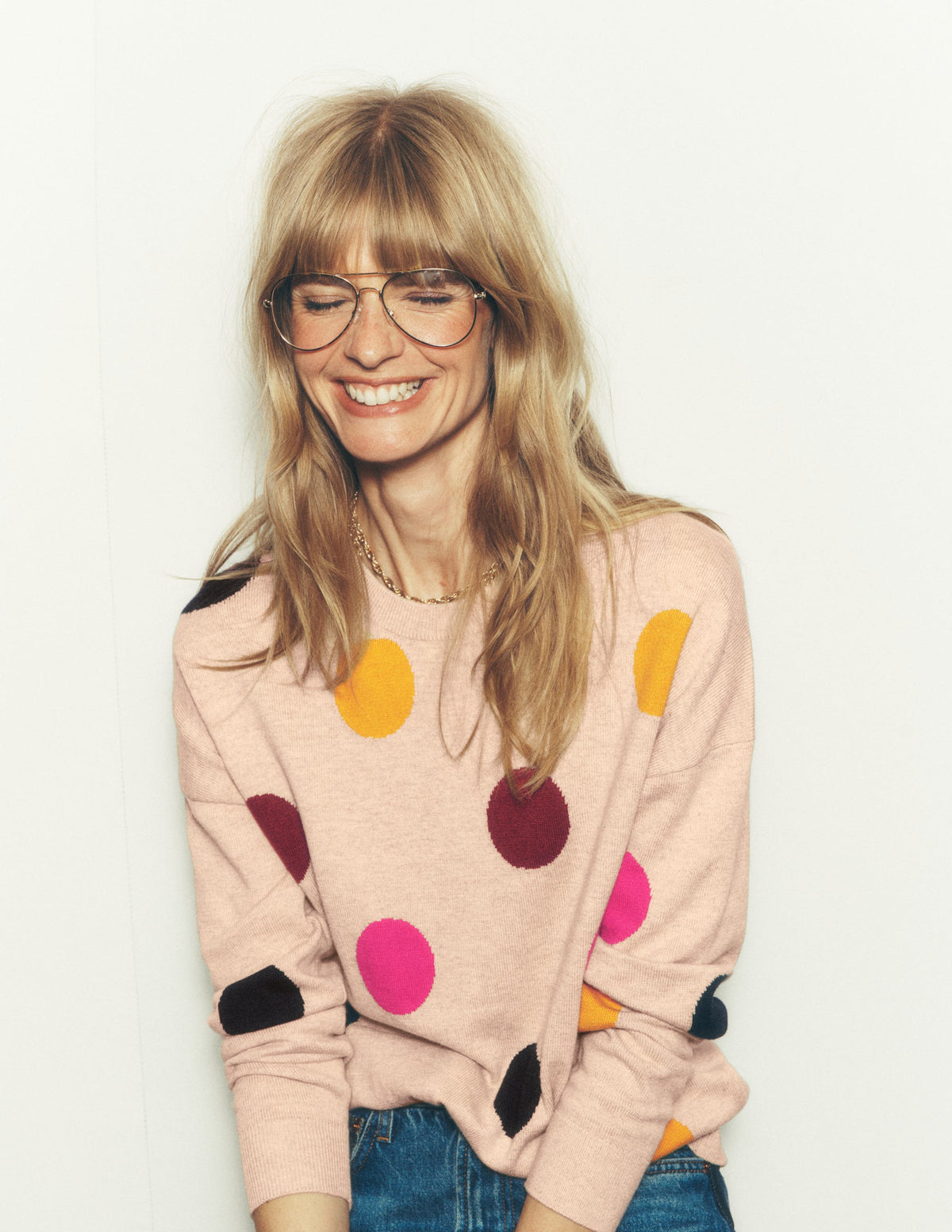 Natasha Pullover mit originellem Design-Bunt, Punkte - Image 4