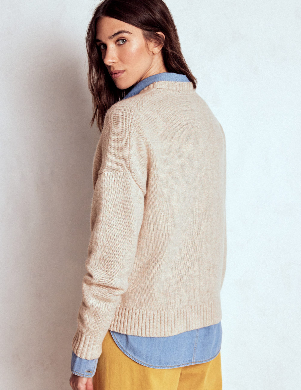 Natalie Pullover mit Stickerei-Haferbeige Melange, Dackel - Image 3