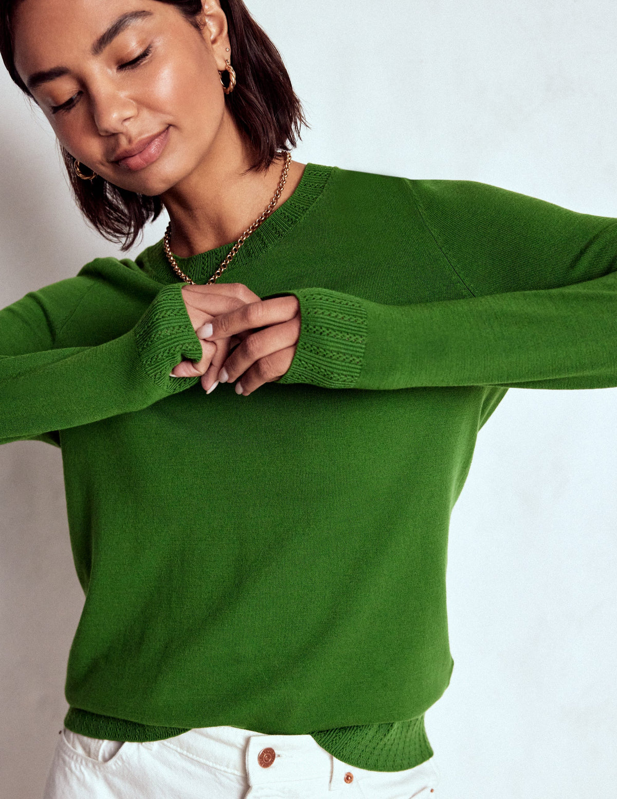Emilia Baumwollpullover mit Rundhalsausschnitt-Promenadengrün - Image 2