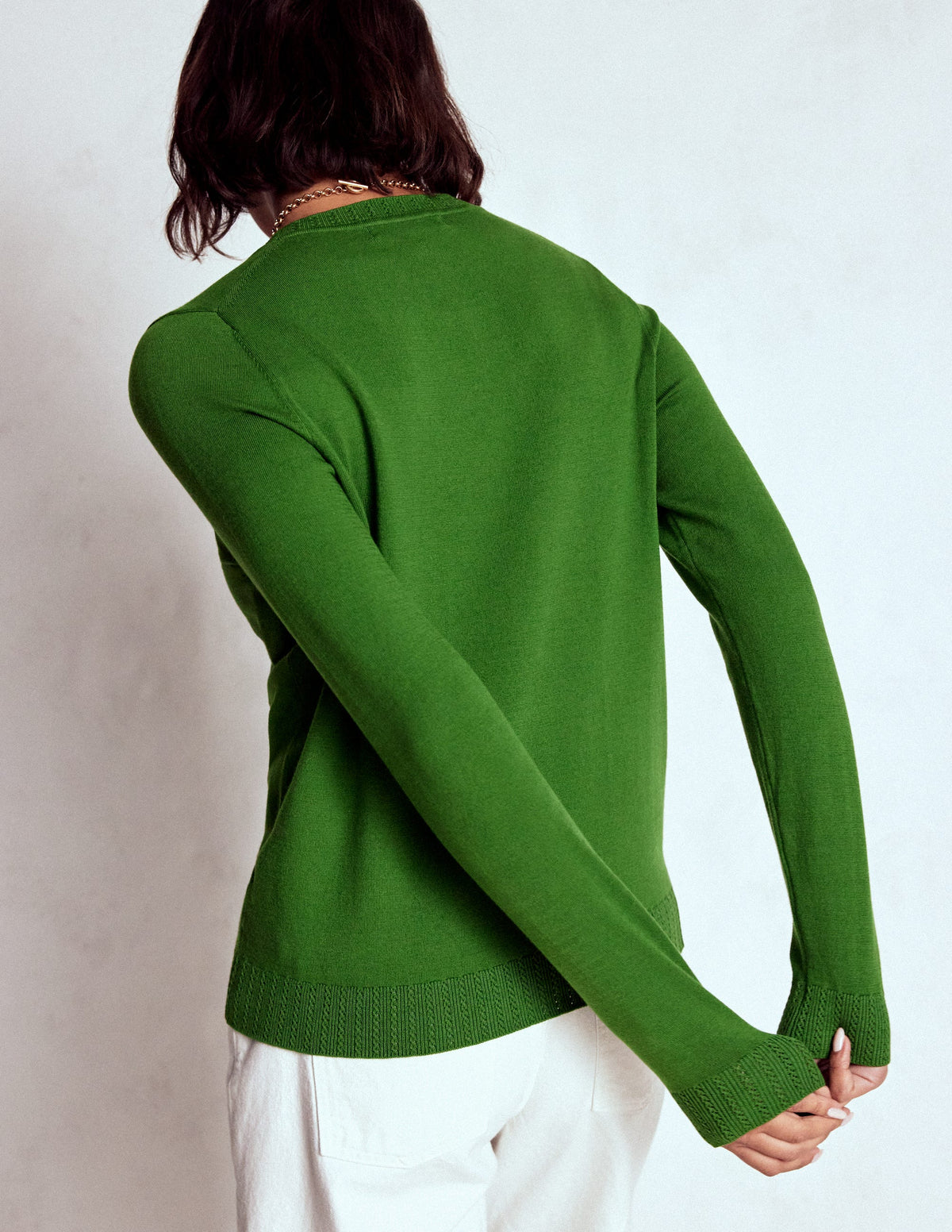Emilia Baumwollpullover mit Rundhalsausschnitt-Promenadengrün - Image 3