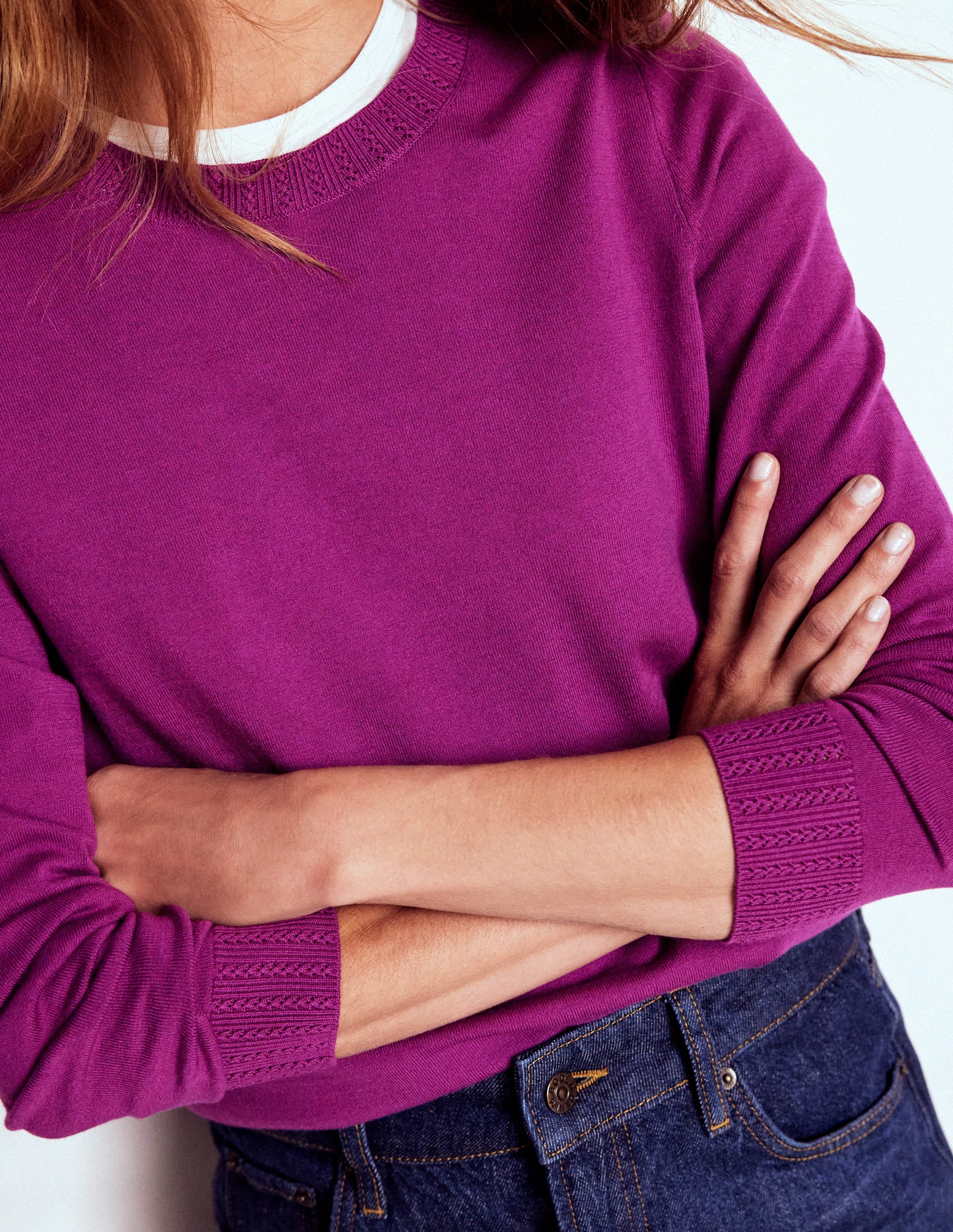 Emilia Baumwollpullover mit Rundhalsausschnitt-Königliches Lila - Image 2