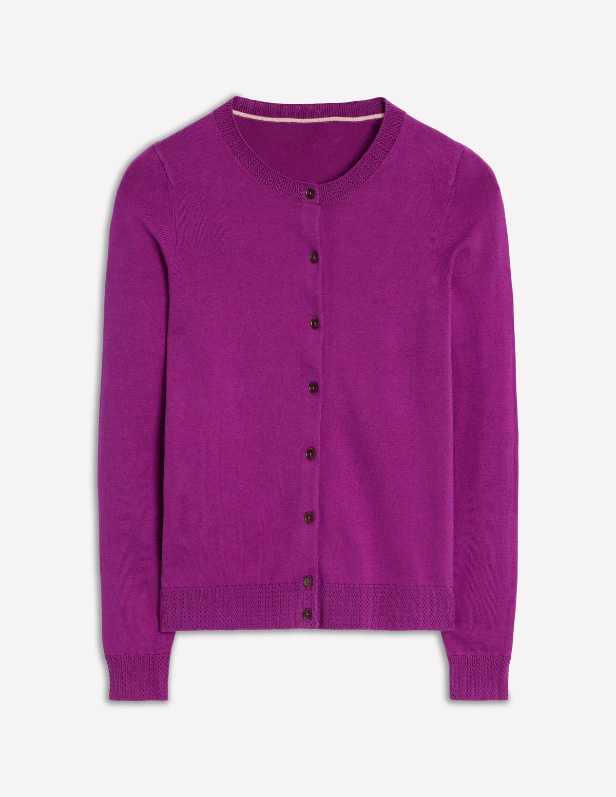Emilia Cotton Crew Cardigan-Regal Purple - Image 7