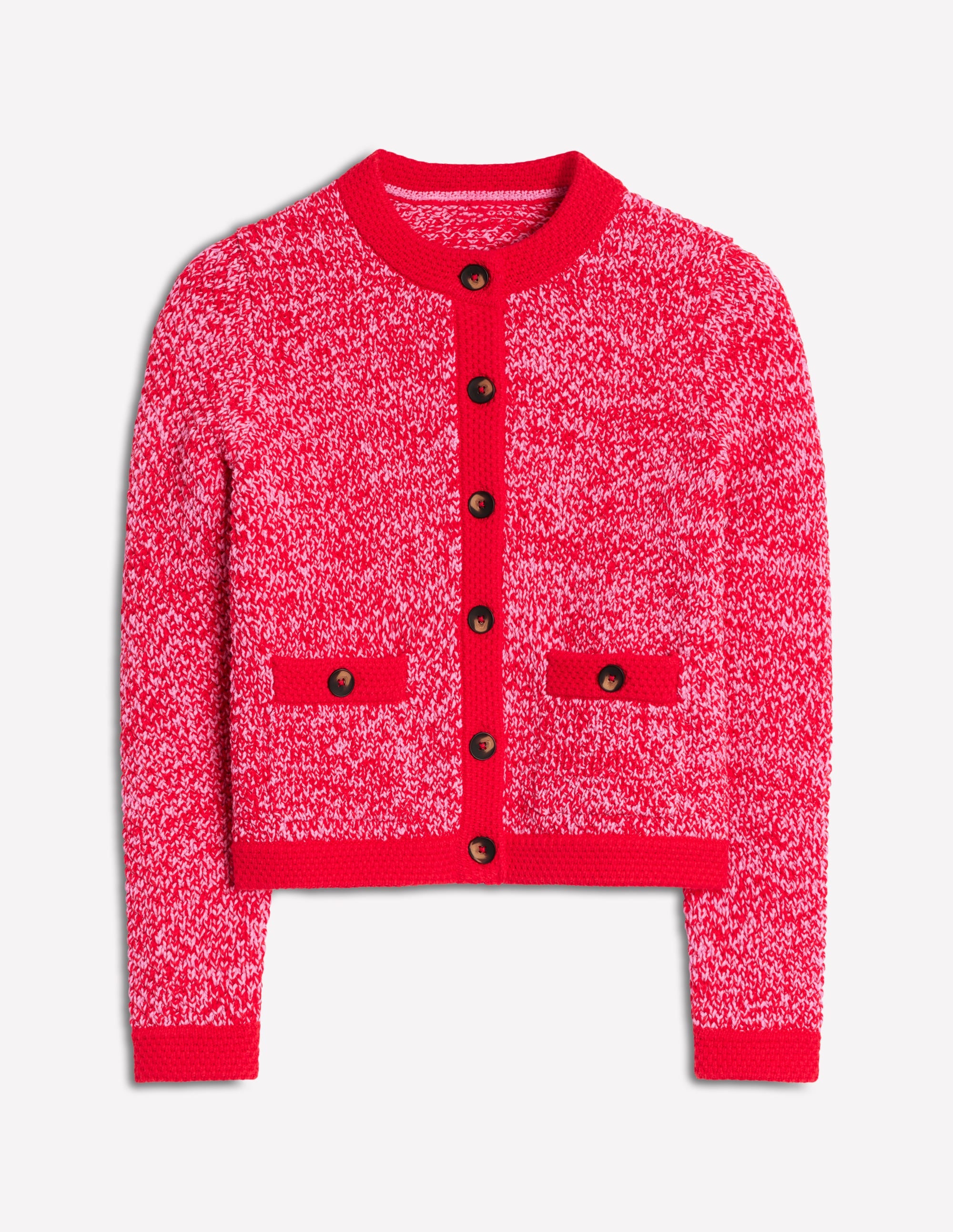 Libby Strickjacke-Rosa Schleife/Mohnblumenrot - Image 7