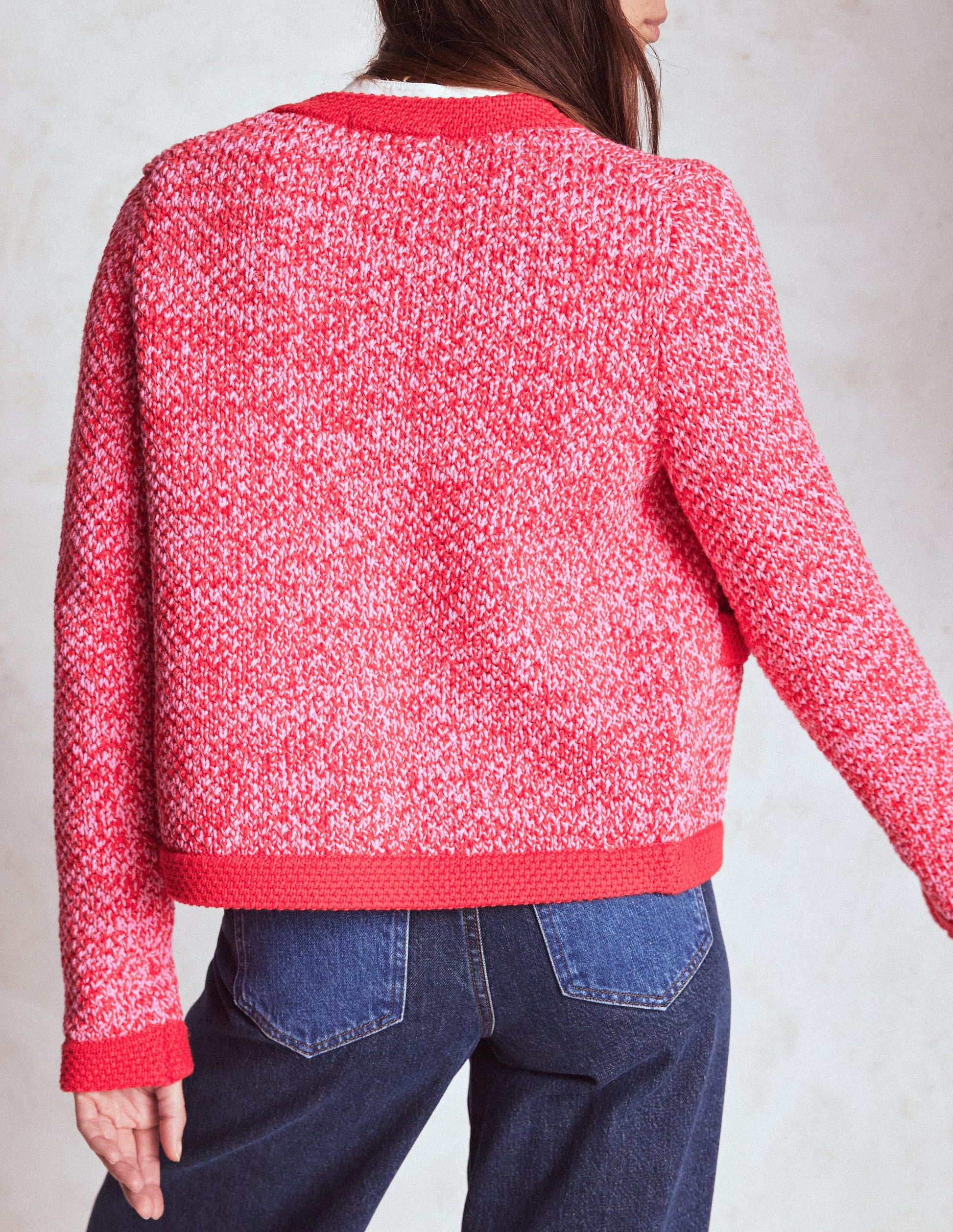 Libby Strickjacke-Rosa Schleife/Mohnblumenrot-3