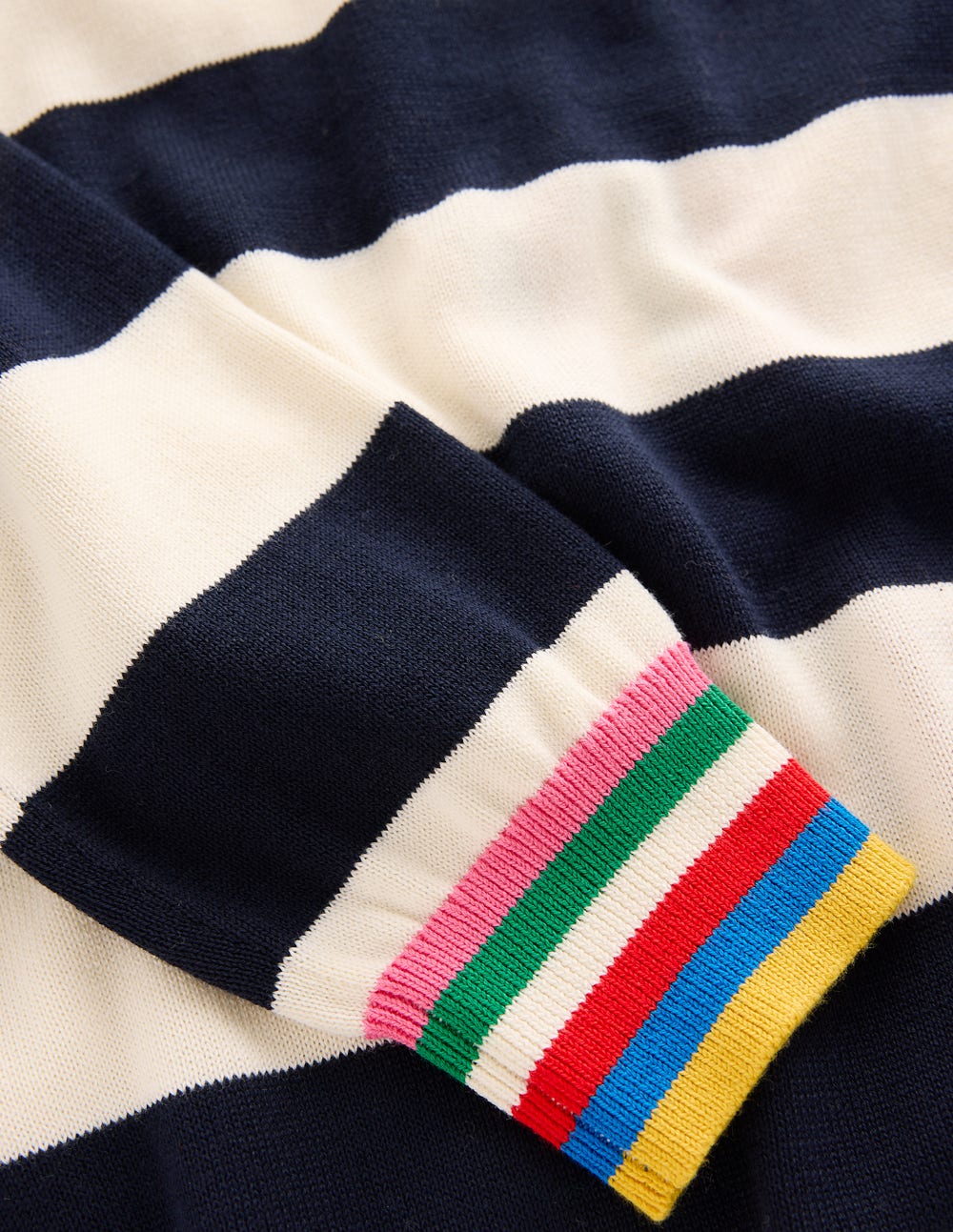 Lara Relaxed Cotton Jumper-Navy, Ivory Stripe - Image 5