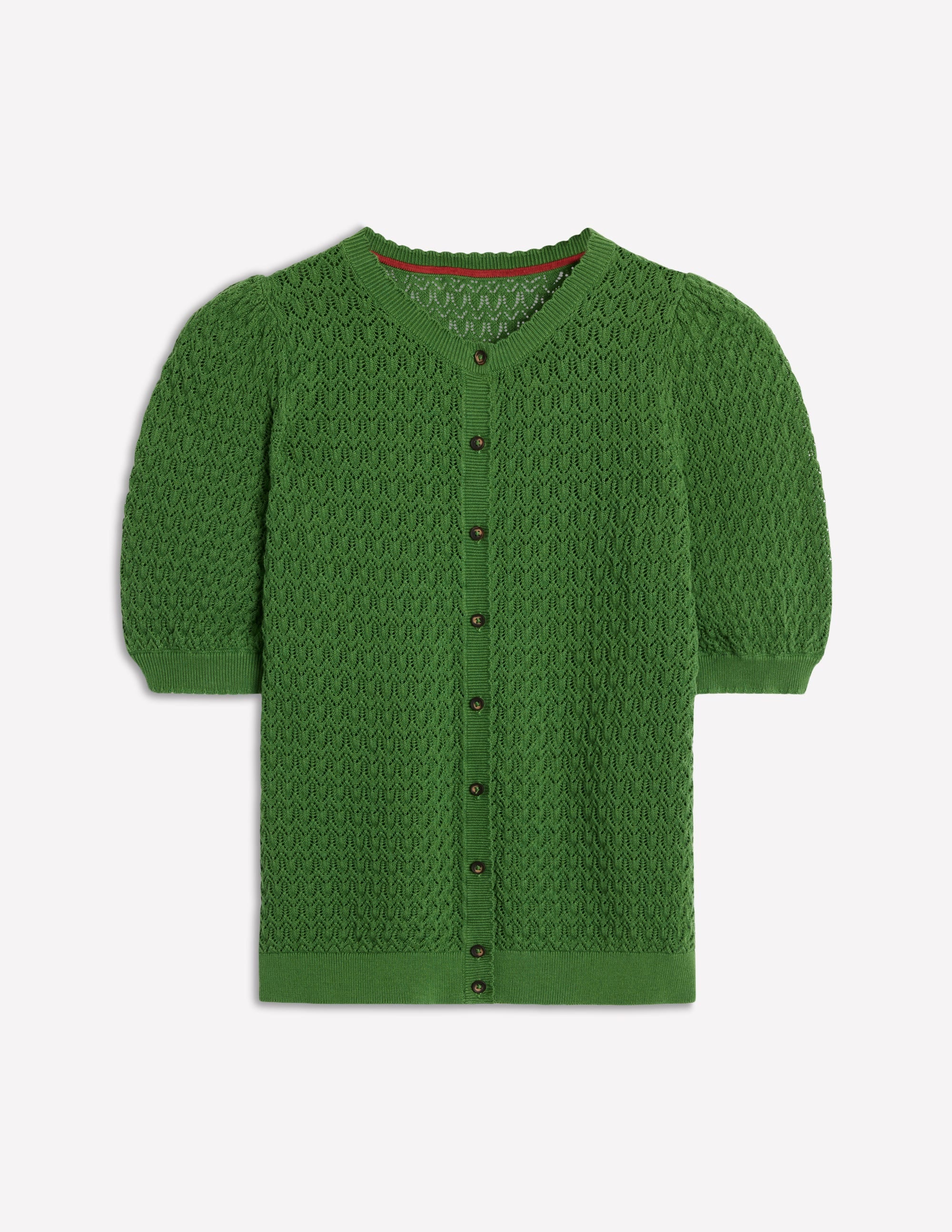 Dot Pointelle Cardigan-Iguana Green - Image 6