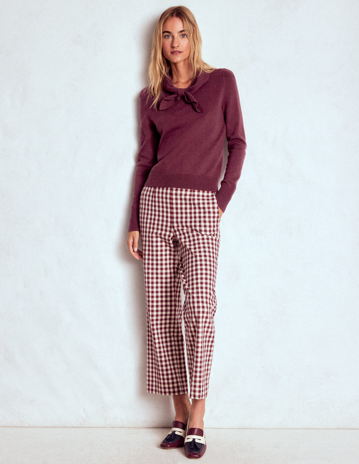 Knitted Bow Jumper-Deep Wisteria-4