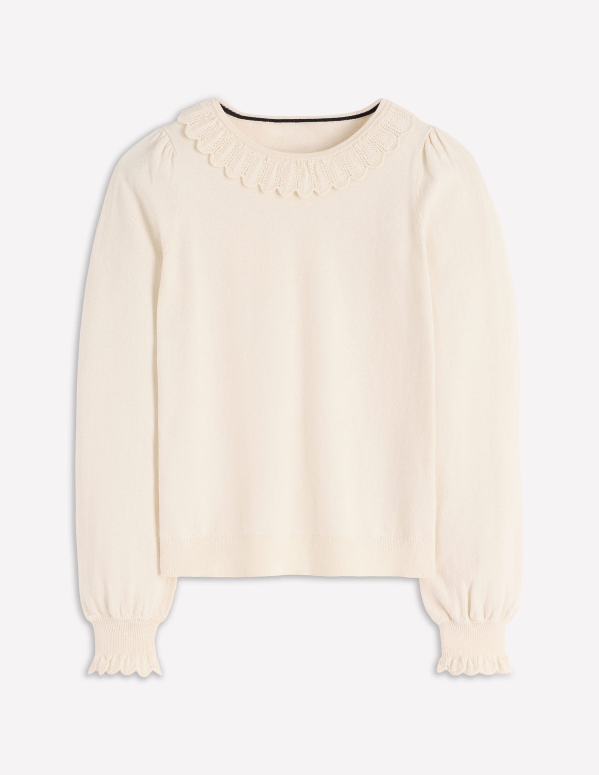 Melina Baumwollpullover mit Rüschen-Warmes Naturweiß-5