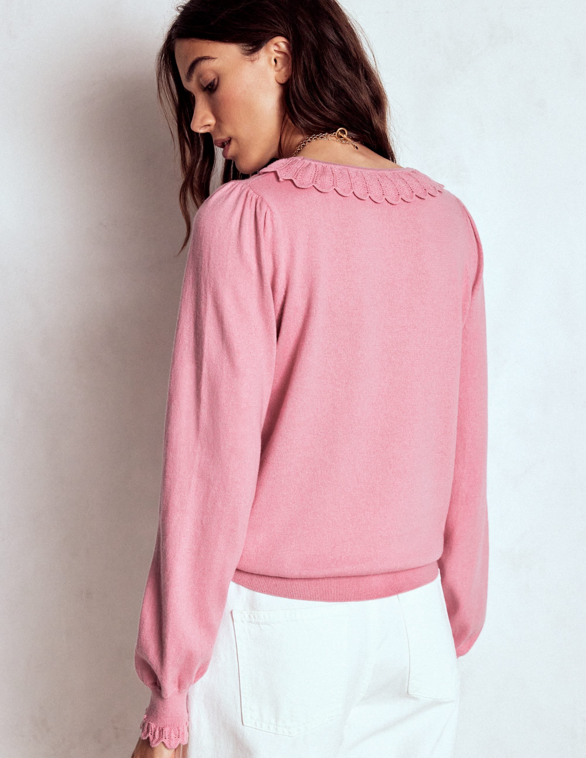 Melina Baumwollpullover mit Rüschen-Kirschblütenrosa - Image 3