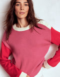 Jemma Breiter Baumwollpullover-Animals/Stripe