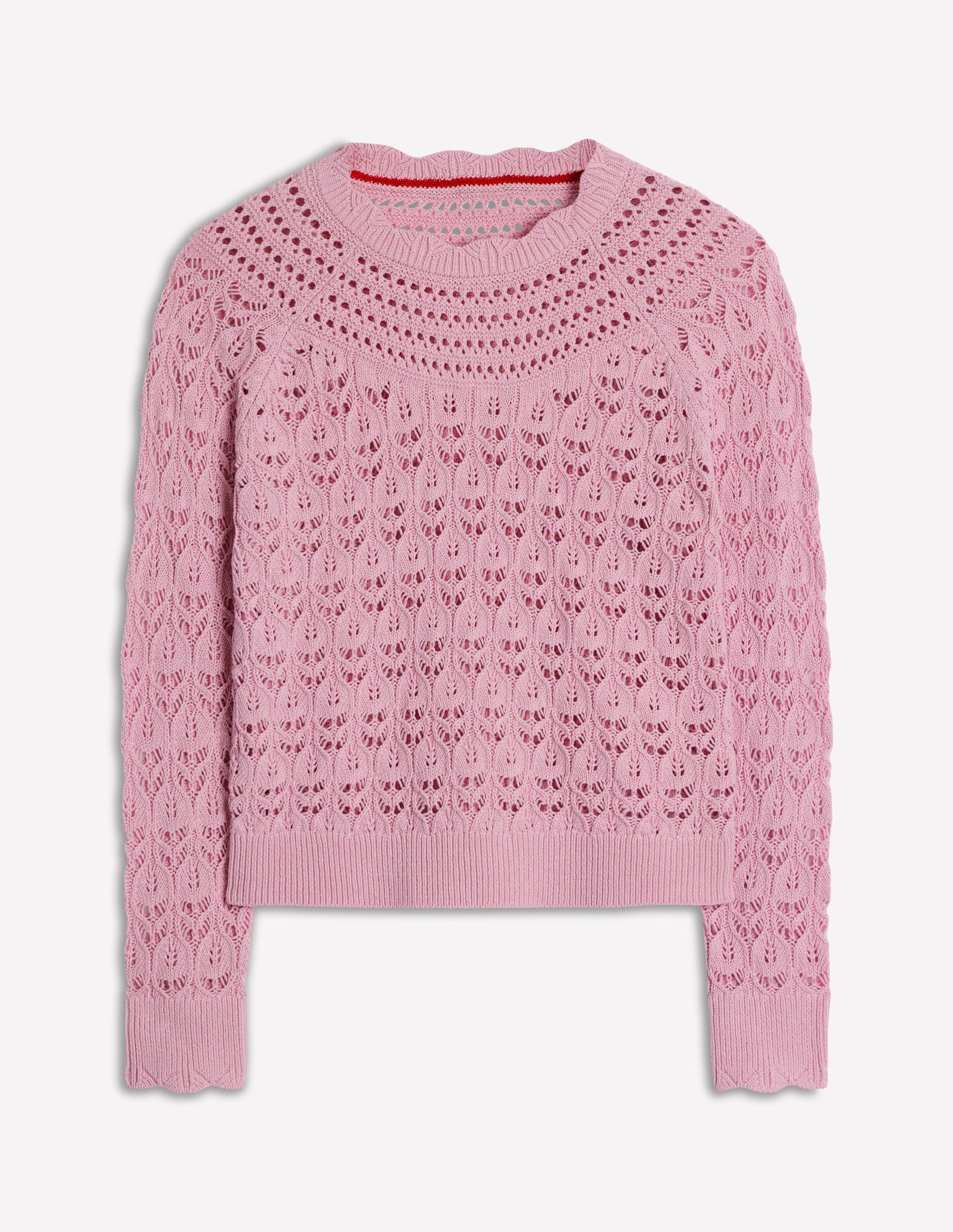 Pullover mit Häkel-Muster-Mix-Kirschblütenrosa - Image 5