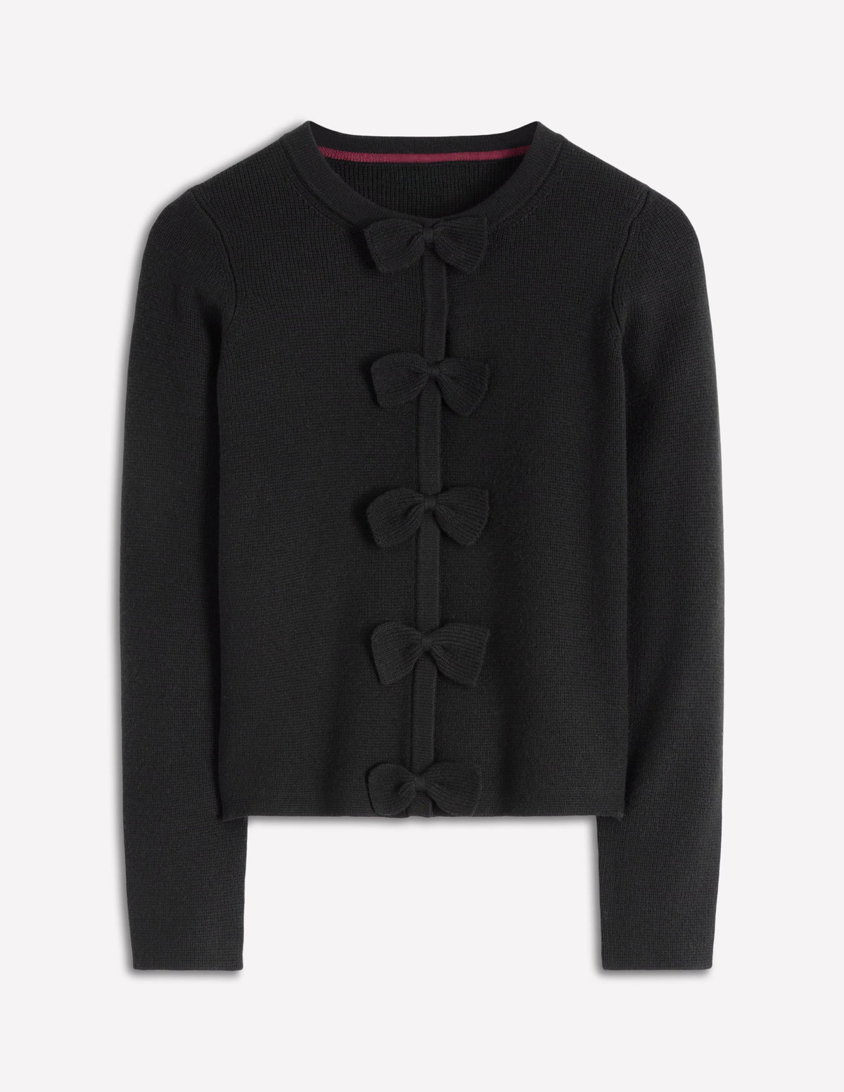 Strickjacke mit Schleife-Schwarz - Image 6