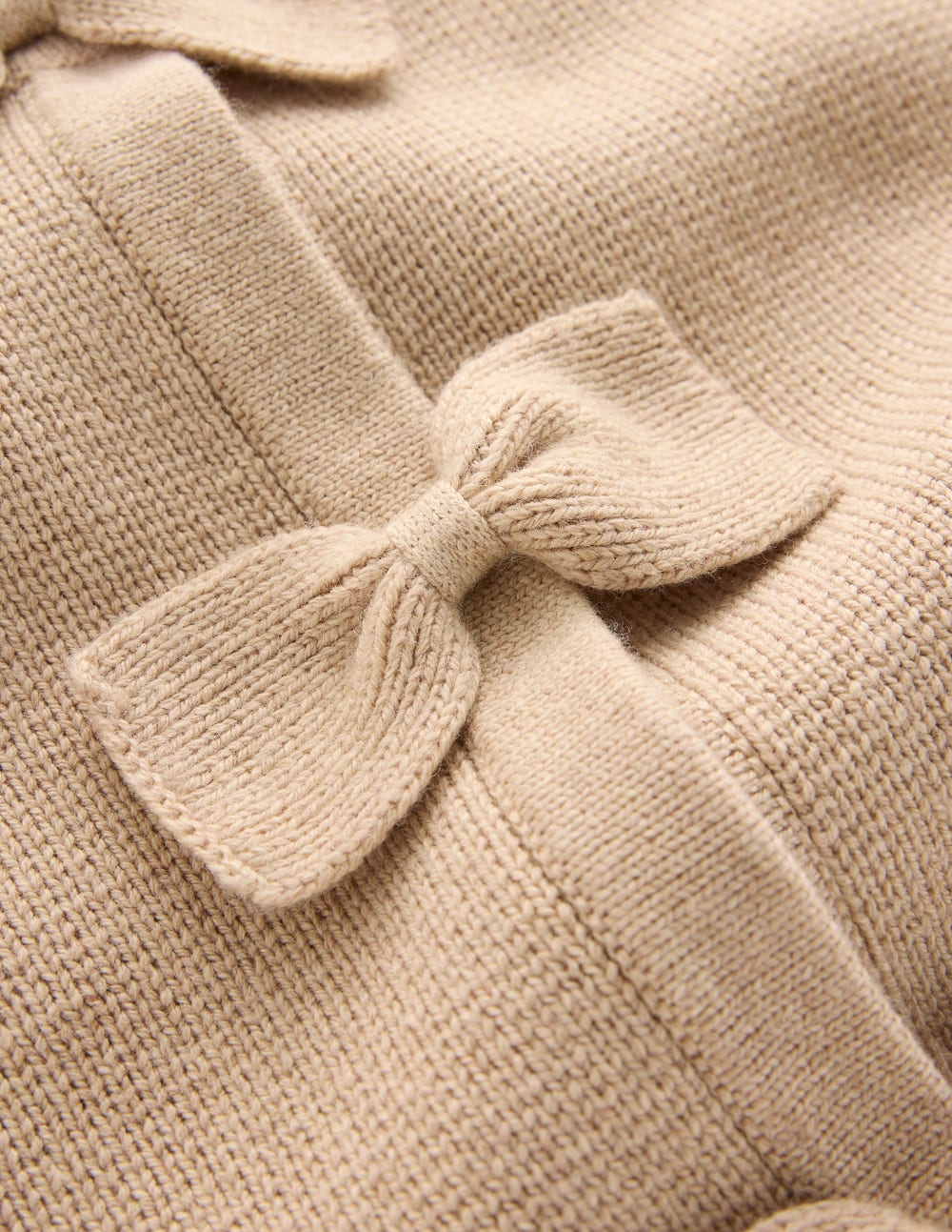 Strickjacke mit Schleife-Graubraun Meliert-6
